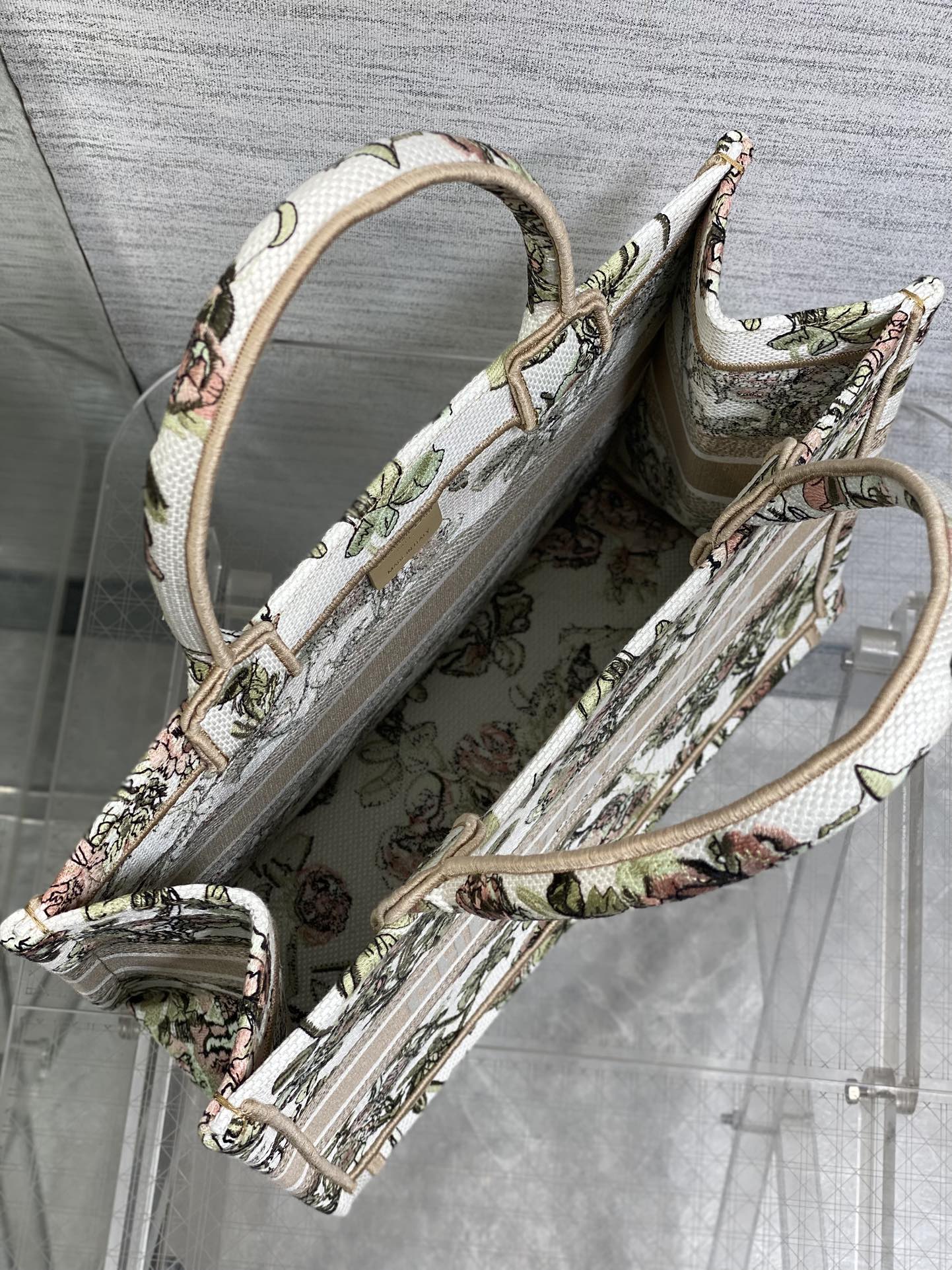 Dior Tote Bag Canvas Pink M-s