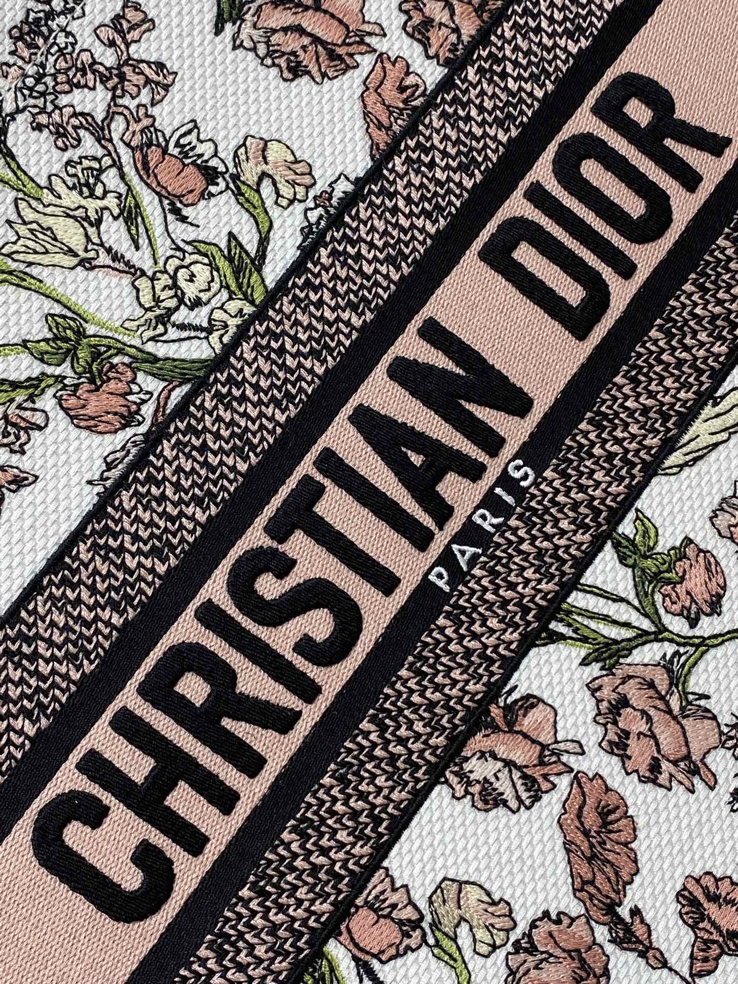 Dior Tote Bag Canvas Pink M-s