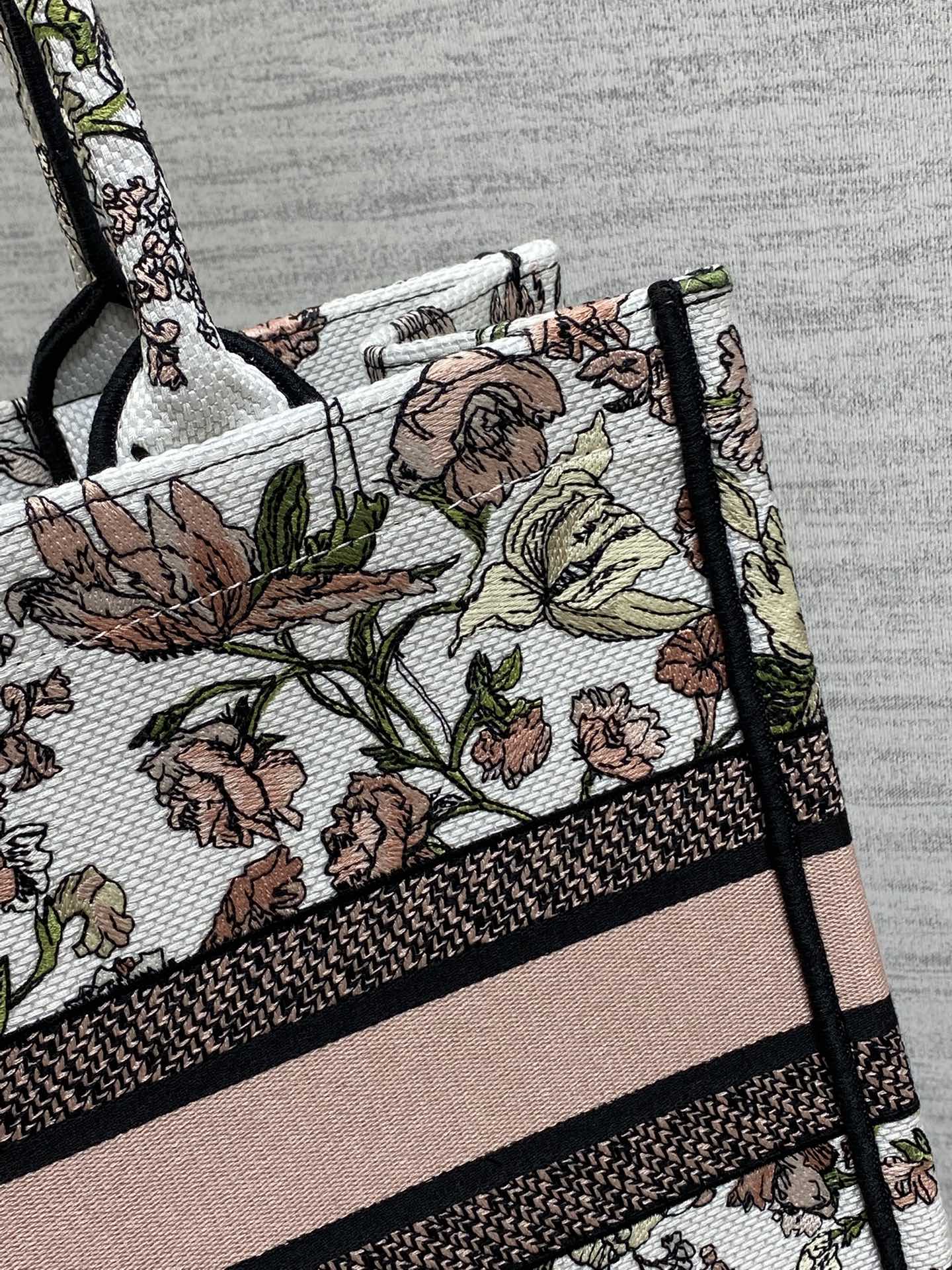 Dior Tote Bag Canvas Pink M-s