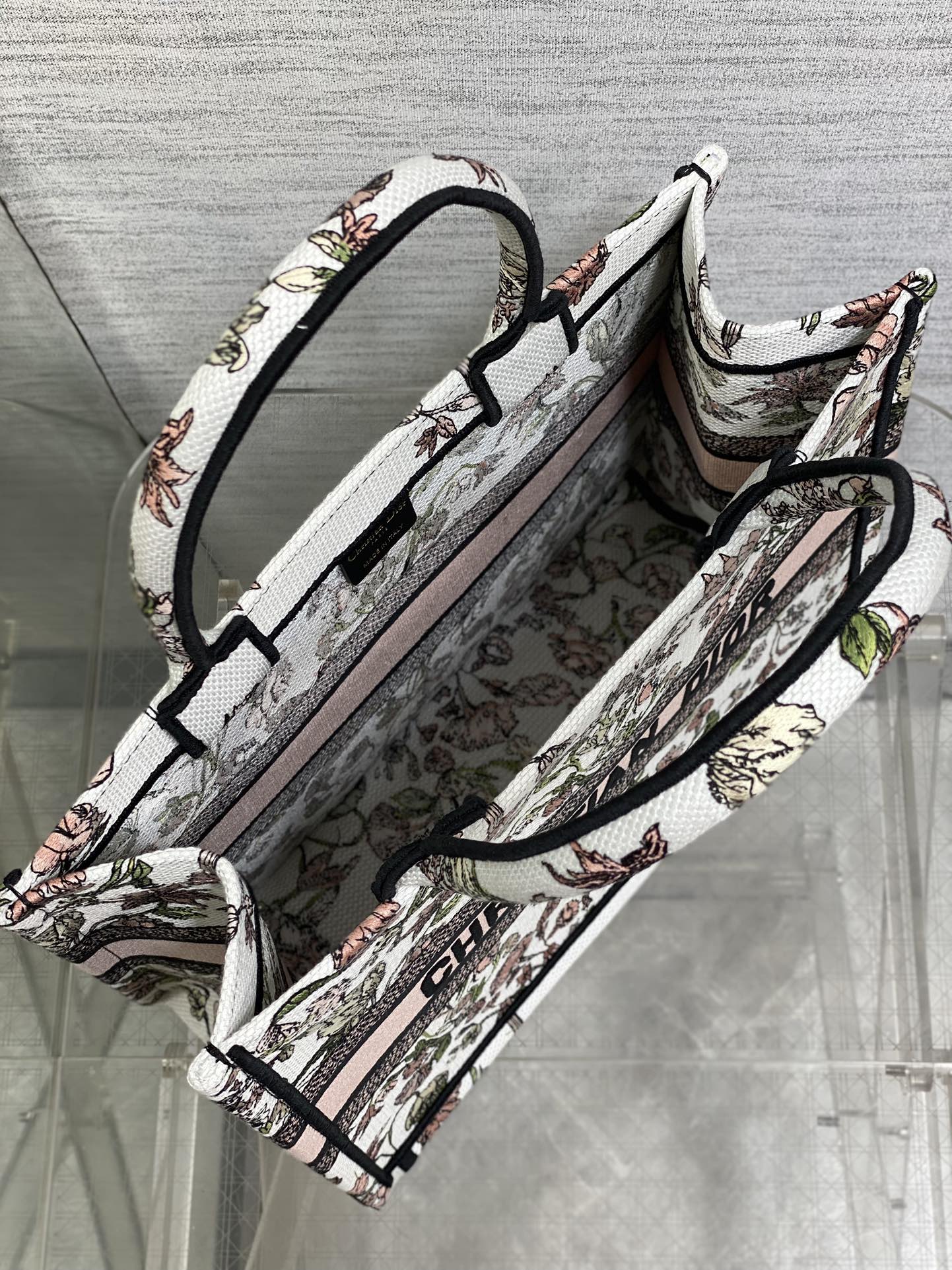 Dior Tote Bag Canvas Pink M-s