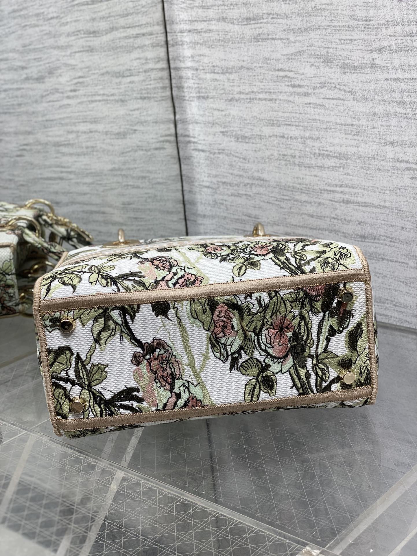 Dior Female Basic Bag Canvas Gold 20cm-l-s