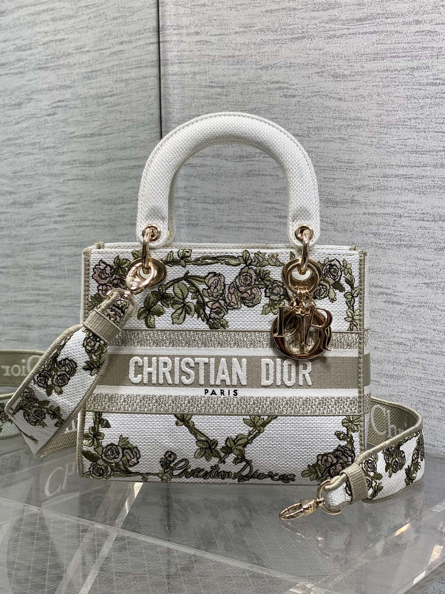 Dior Female Basic Bag Canvas Gold 20cm-l-s