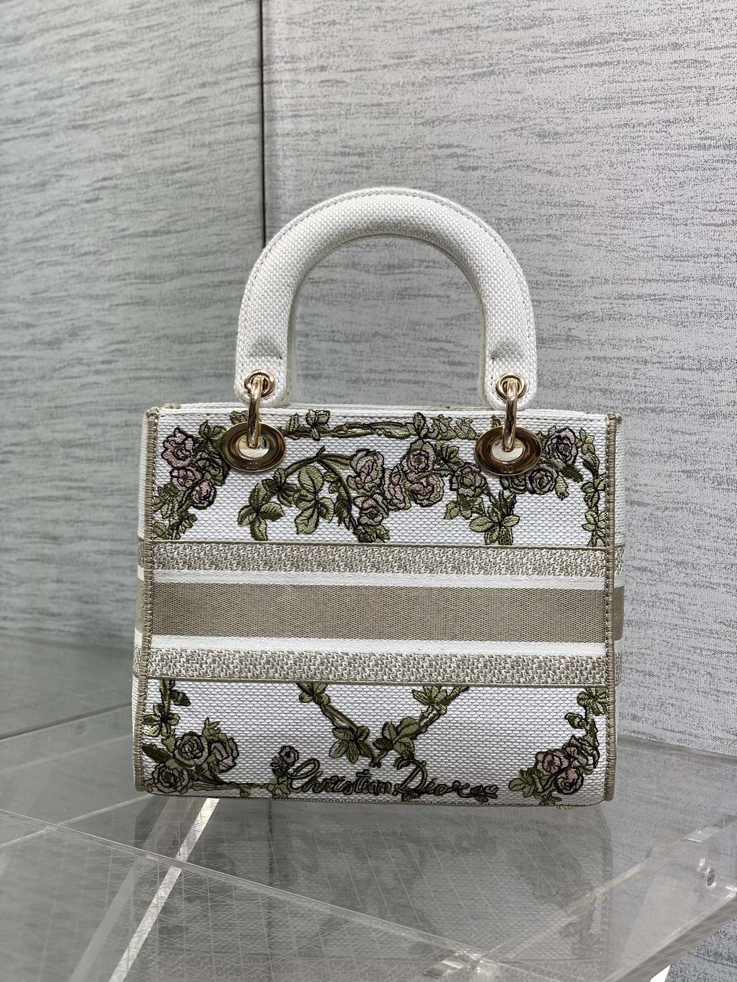 Dior Female Basic Bag Canvas Gold 20cm-l-s