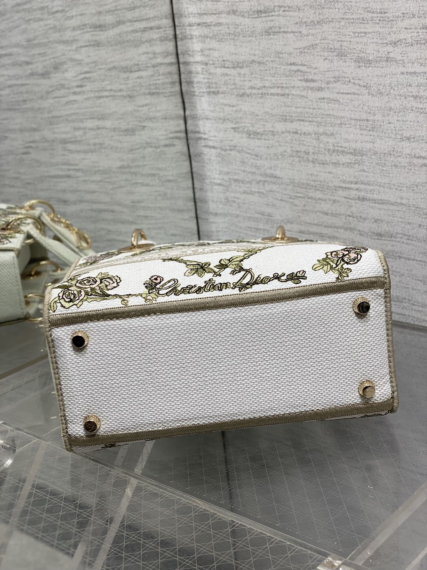 Dior Female Basic Bag Canvas Gold 20cm-l-s