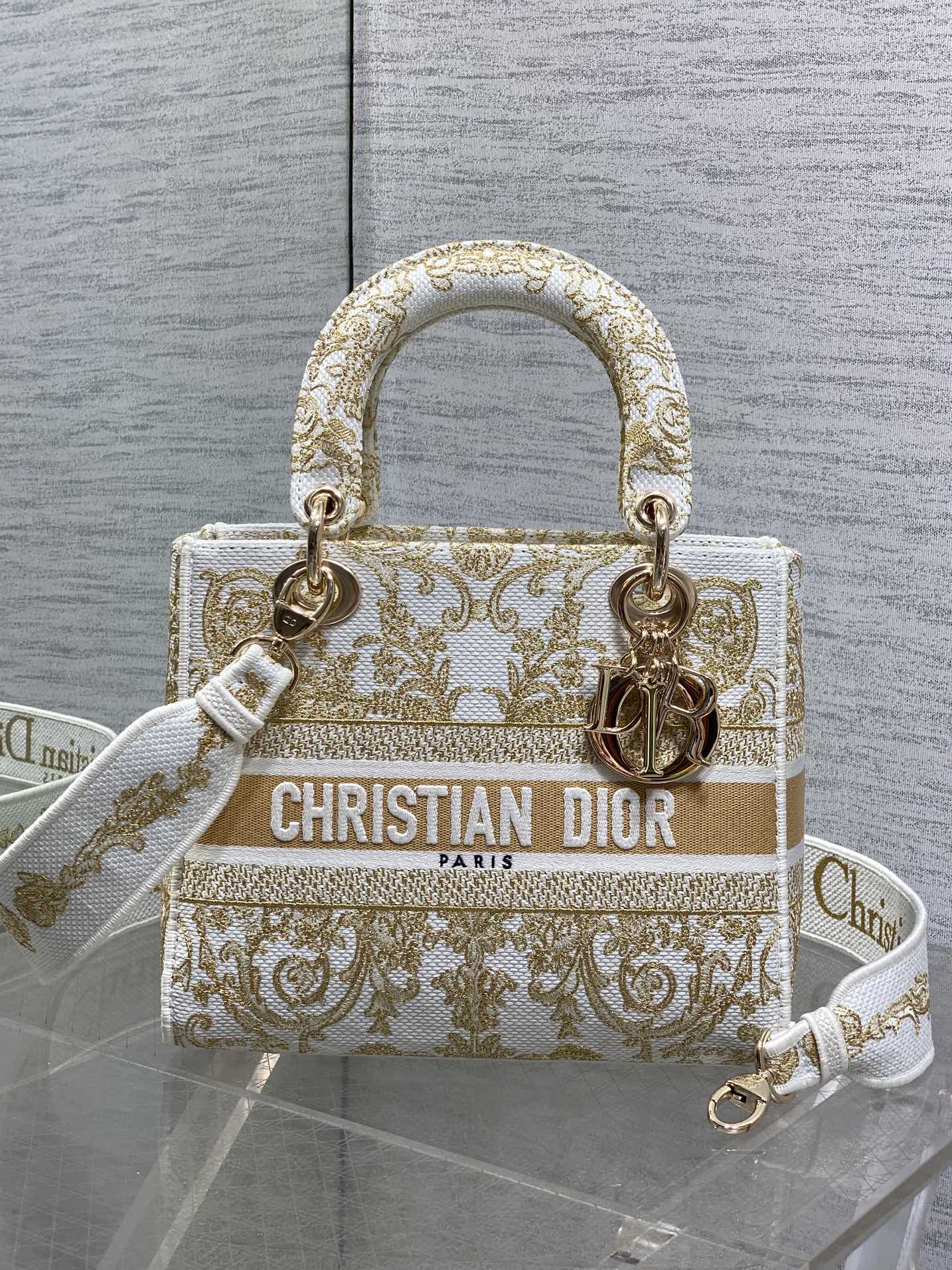 Dior Female Basic Bag Canvas White 20cm-l-s