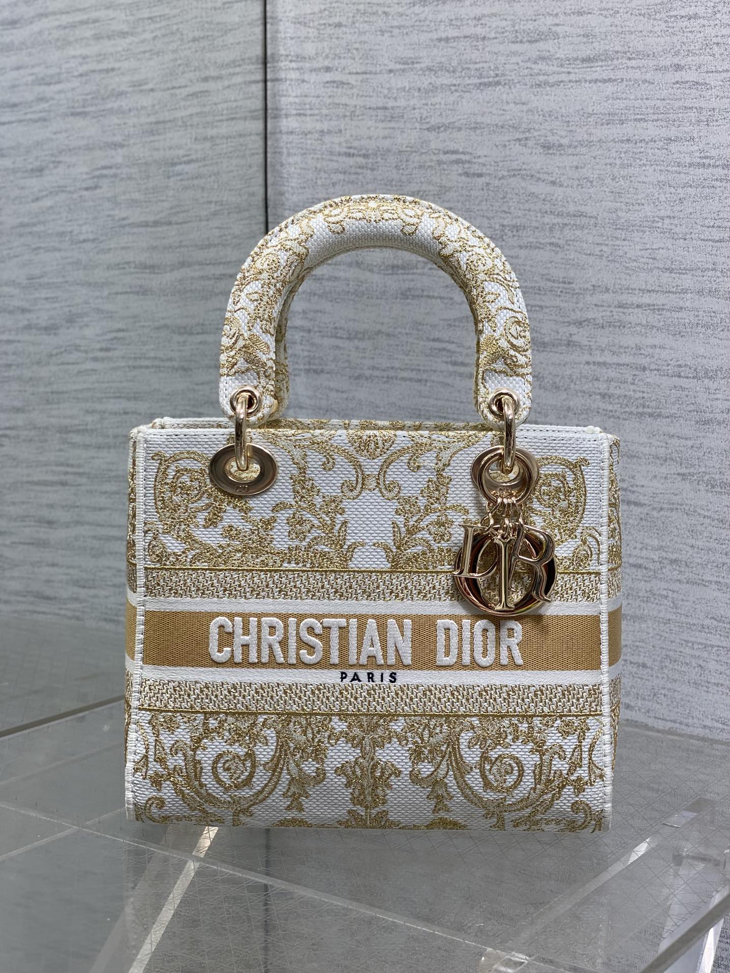 Dior Female Basic Bag Canvas White 20cm-l-s