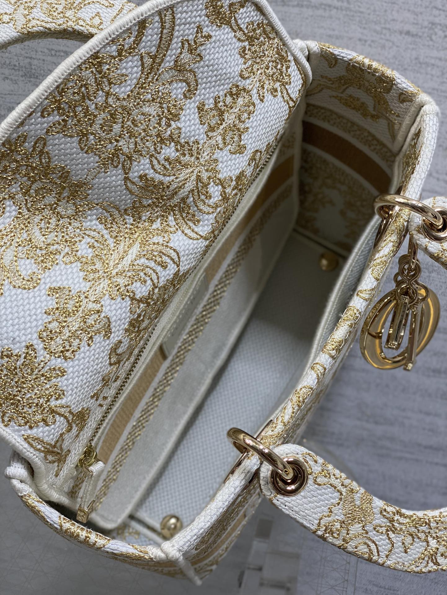 Dior Female Basic Bag Canvas White 20cm-l-s