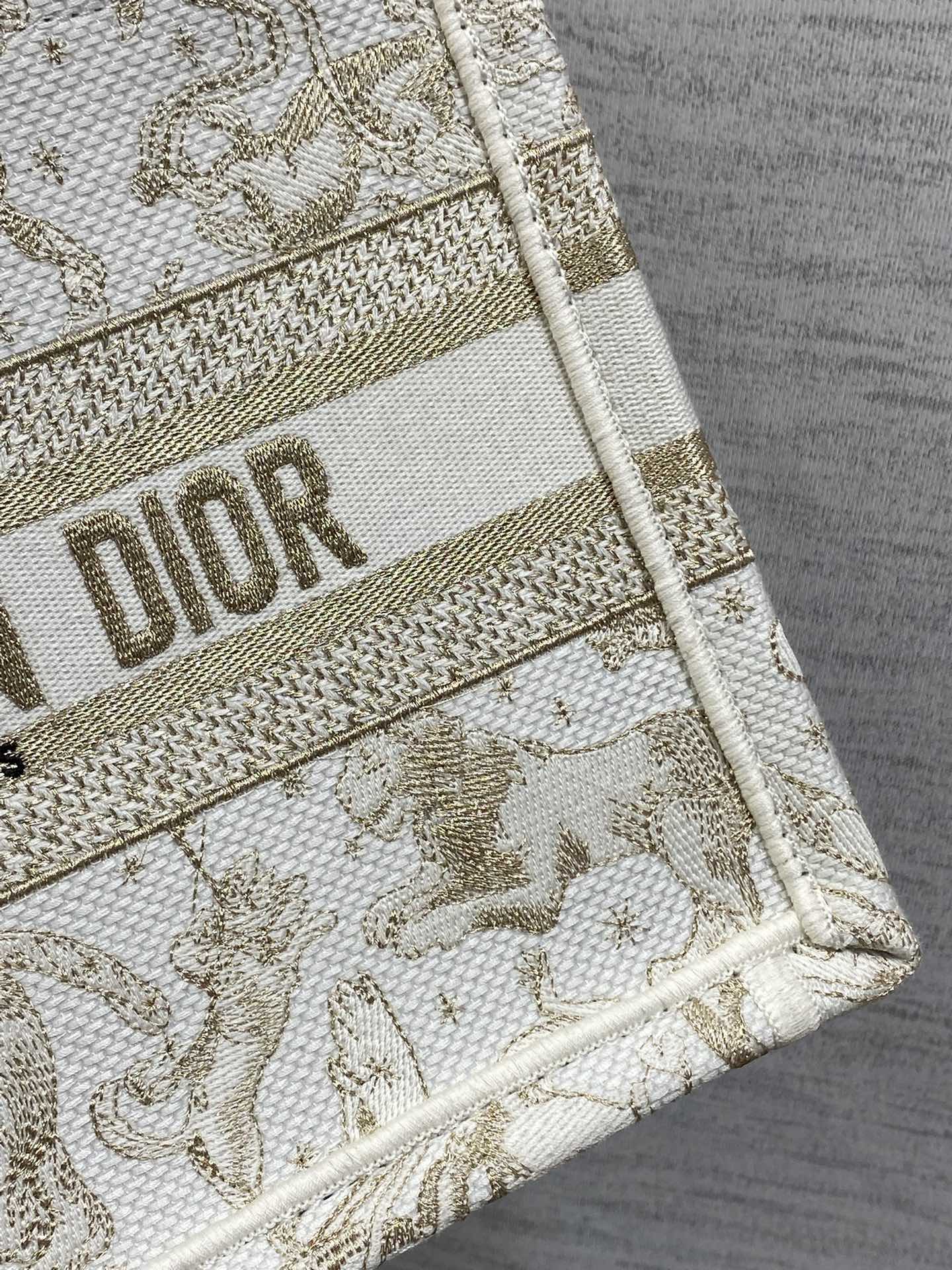 Dior Basic Bag Canvas Gold M-s
