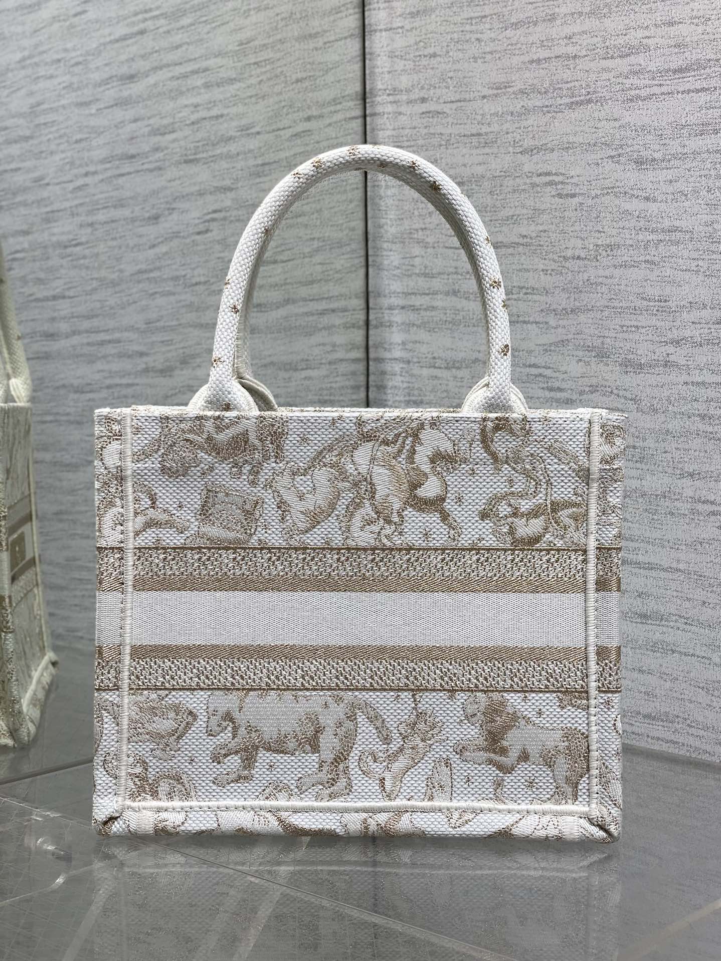 Dior Basic Bag Canvas Gold M-s