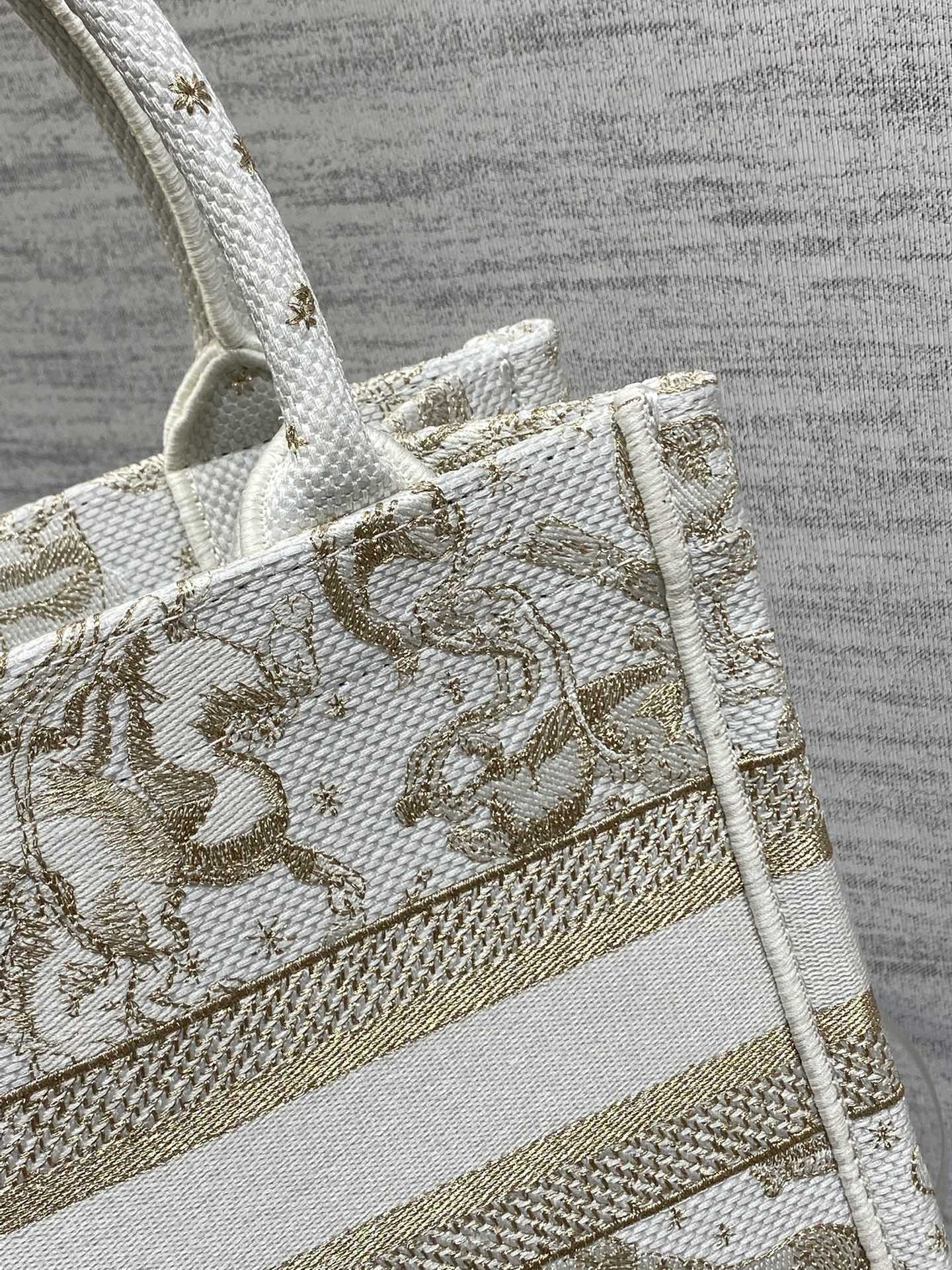 Dior Basic Bag Canvas Gold M-s