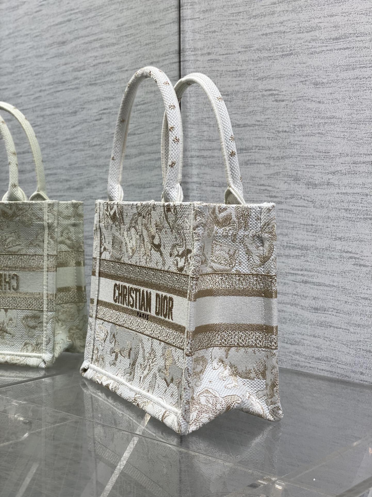 Dior Basic Bag Canvas Gold M-s