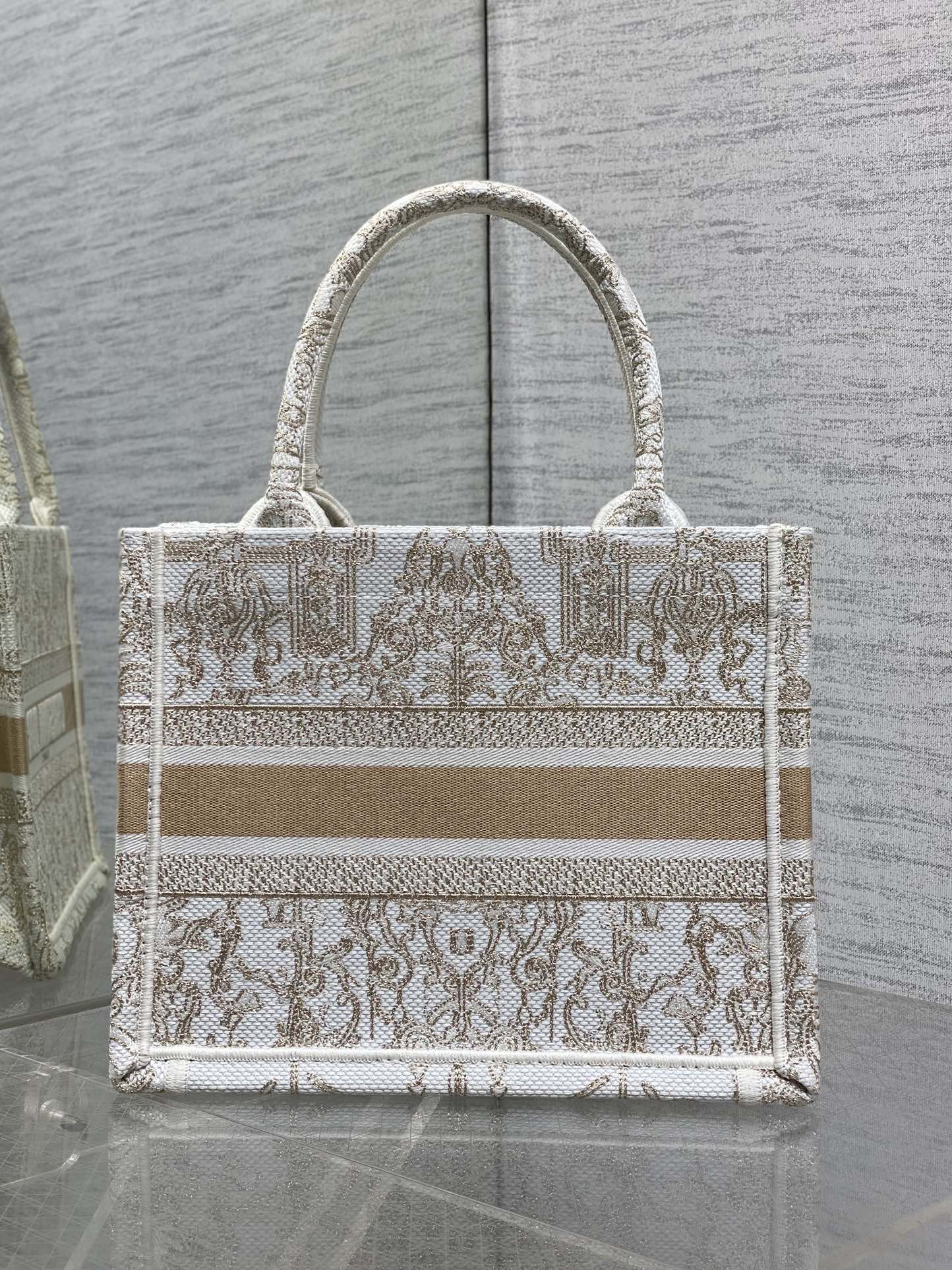 Dior Basic Bag Canvas Gold M-s