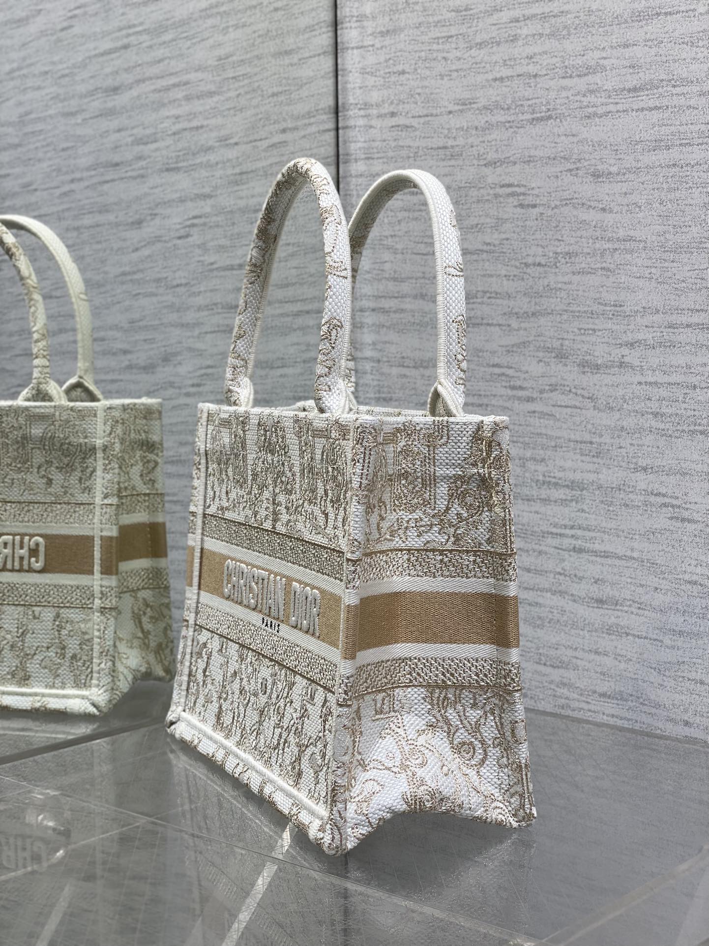 Dior Basic Bag Canvas Gold M-s