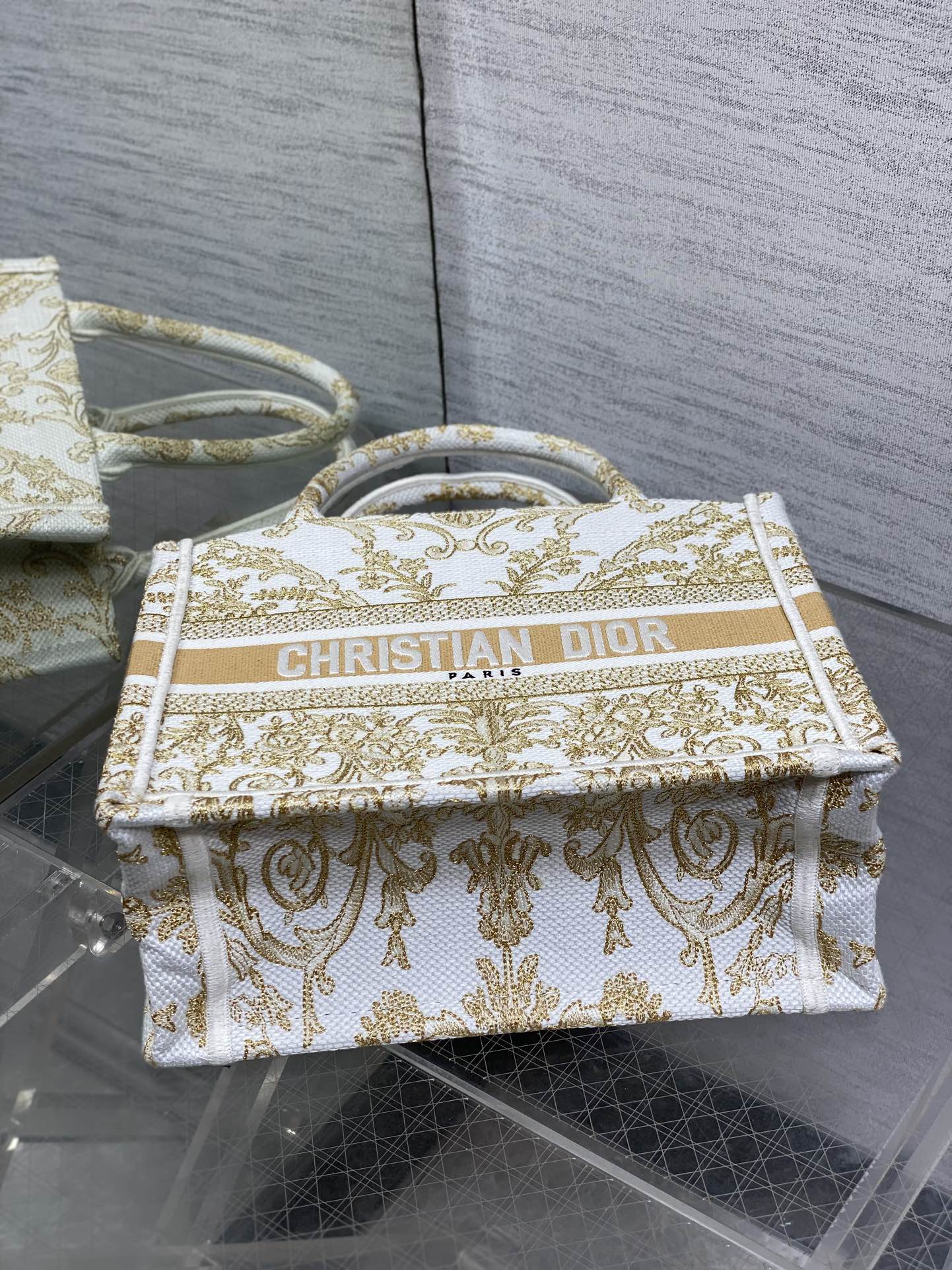 Dior Basic Bag Canvas Gold M-s