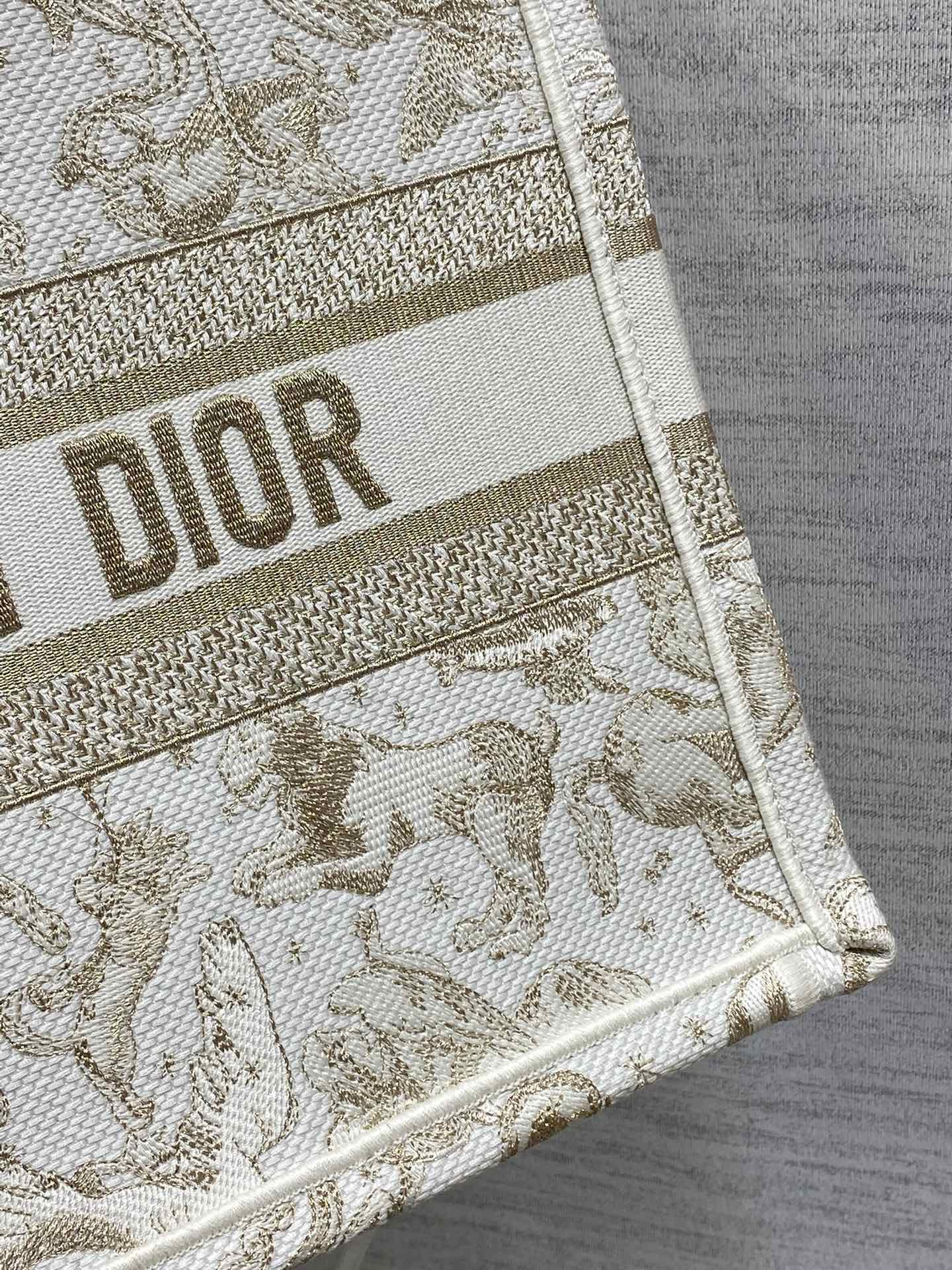 Dior Basic Bag Canvas Gold M-s