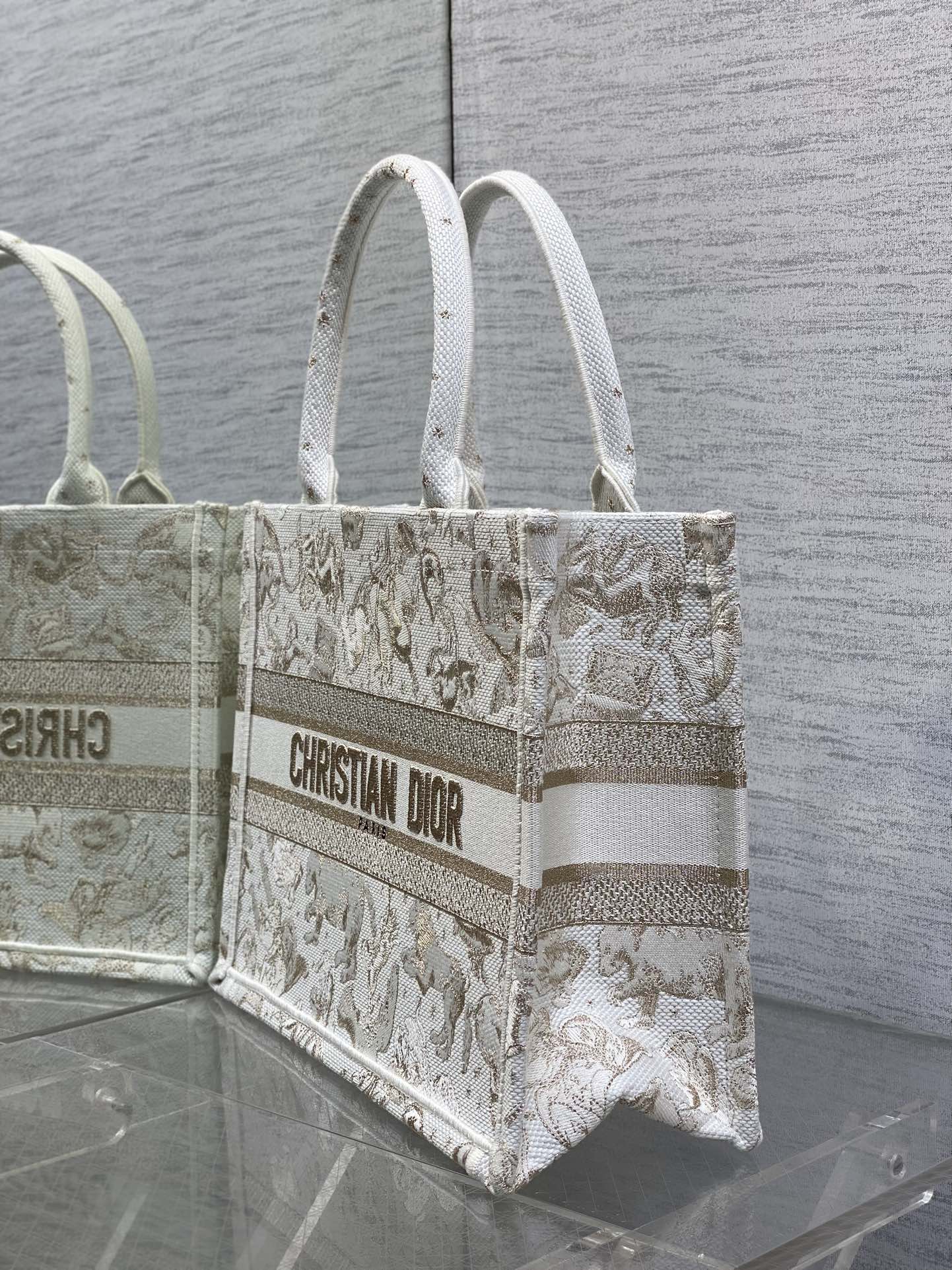 Dior Basic Bag Canvas Gold M-s