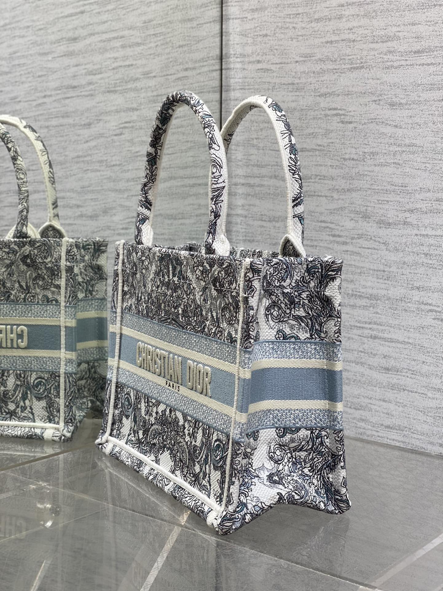 Dior Tote Bag Blue 22cm-l-s