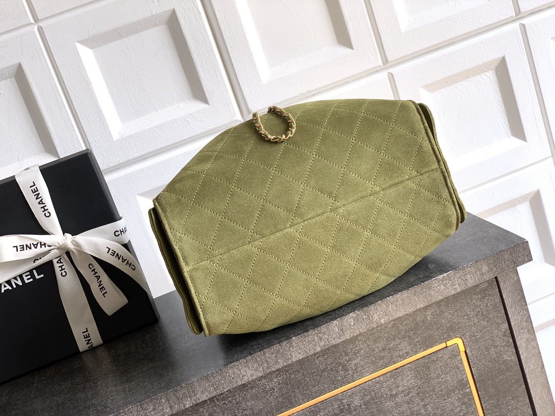 Chanel Bucket Bag Green 14cm-m-l