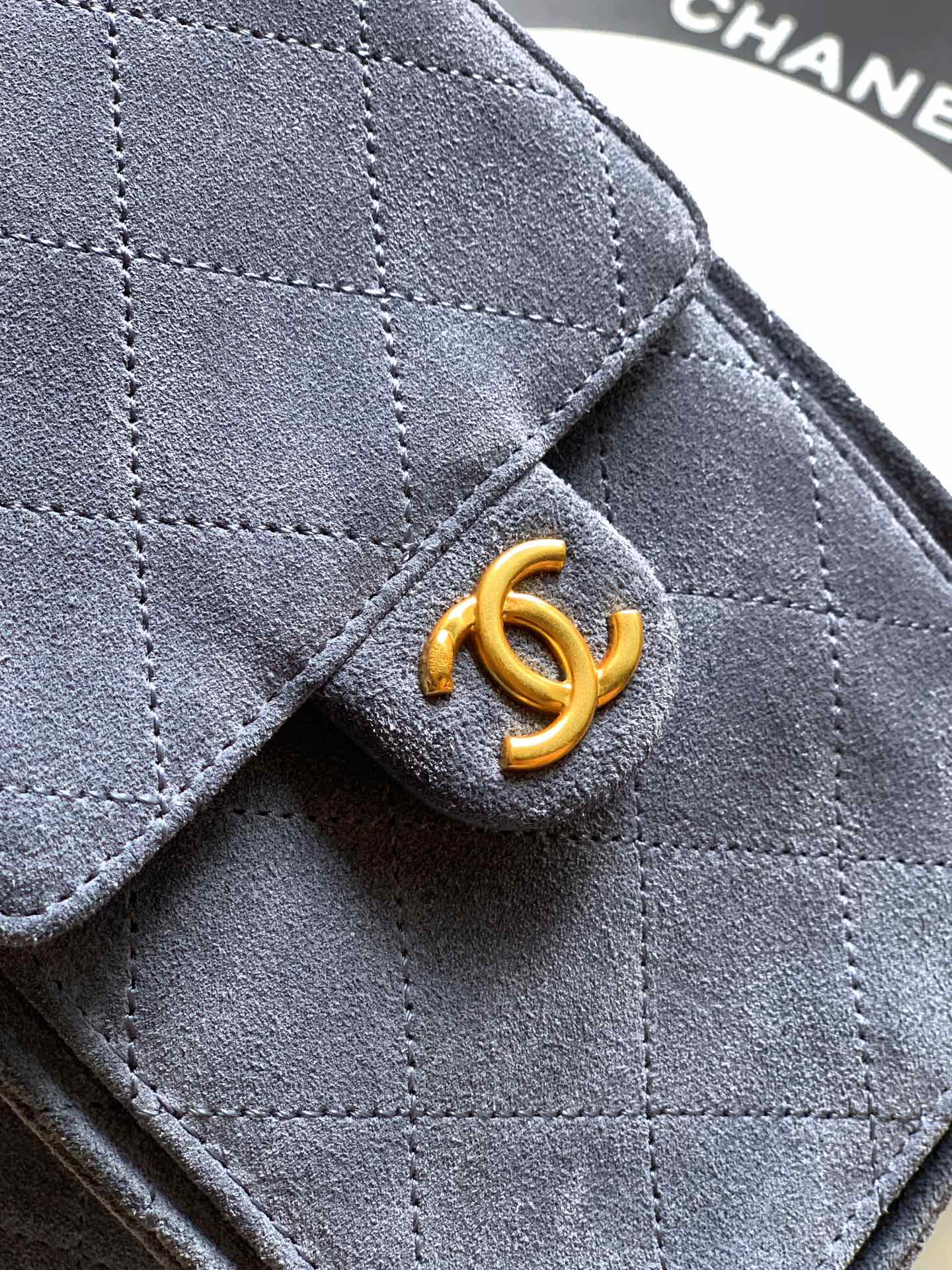 Chanel Bucket Bag Blue 14cm-m-l