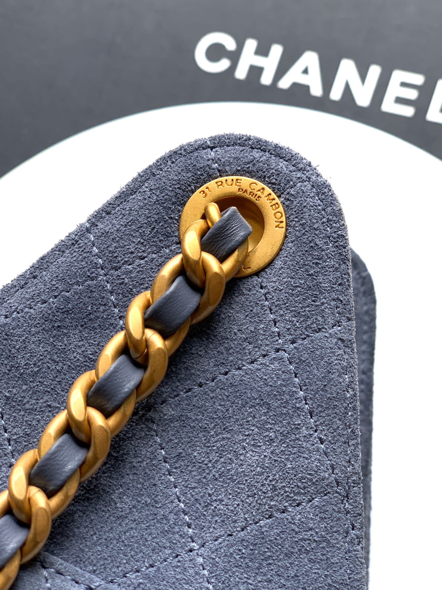 Chanel Bucket Bag Blue 14cm-m-l