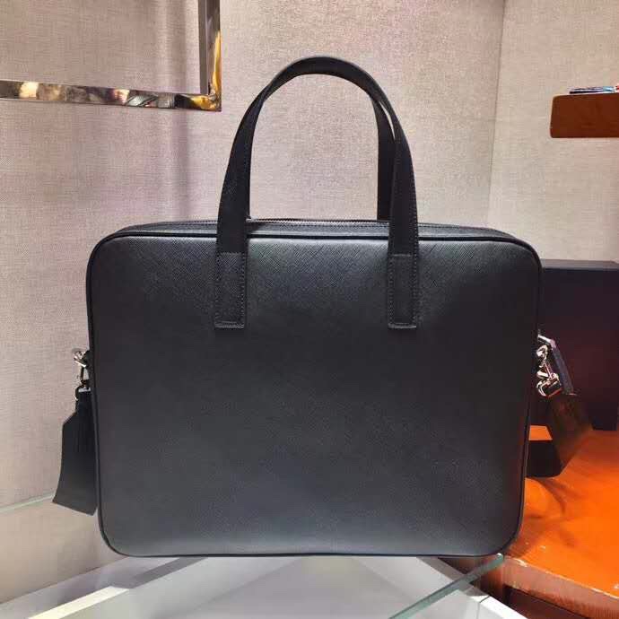 Prada Male Briefcase Cow Leather M-s