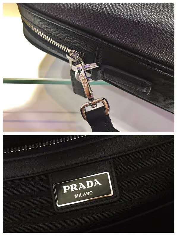 Prada Male Briefcase Cow Leather M-s