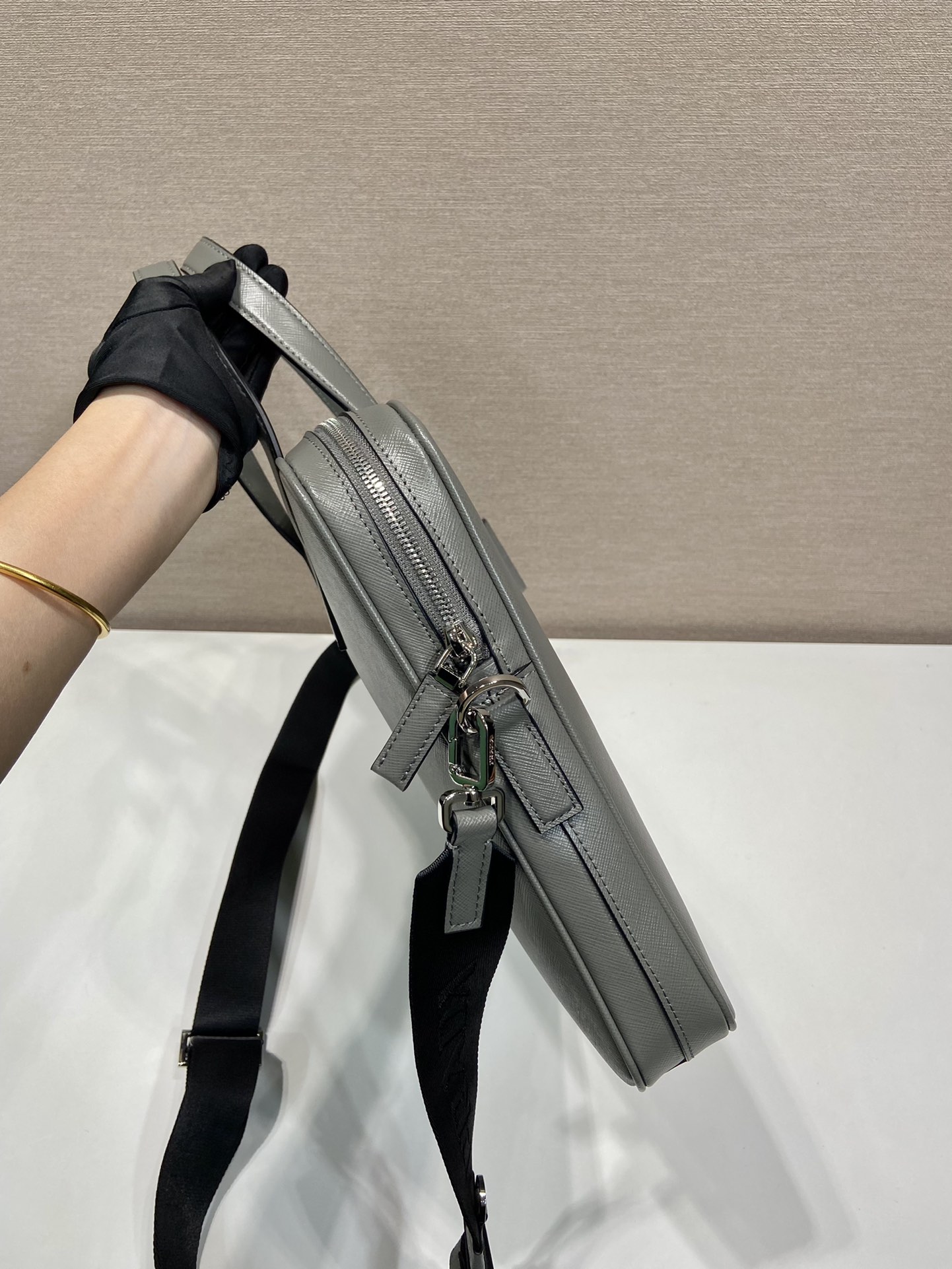 Prada Male Briefcase Cow Leather M-s