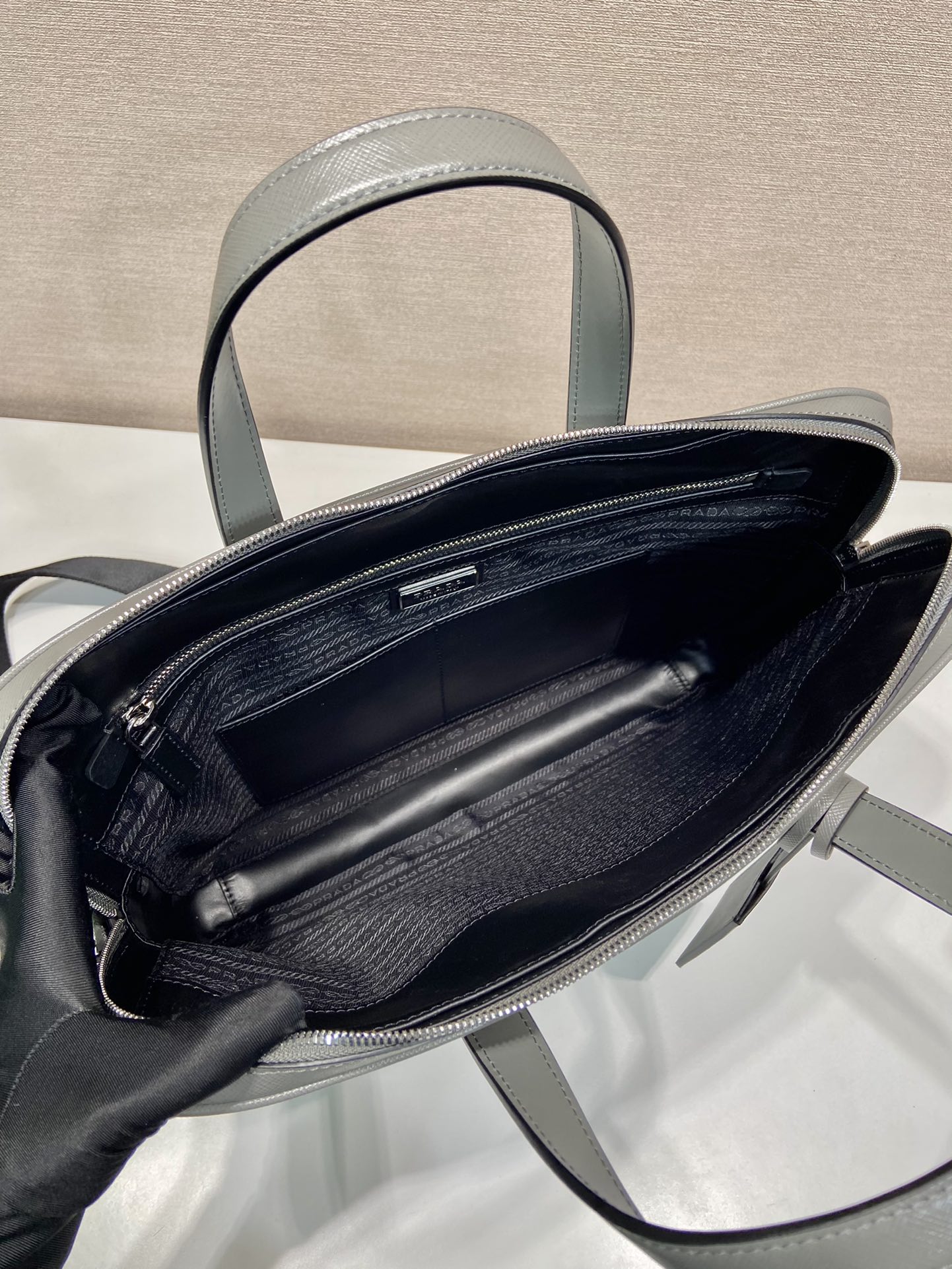 Prada Male Briefcase Cow Leather M-s