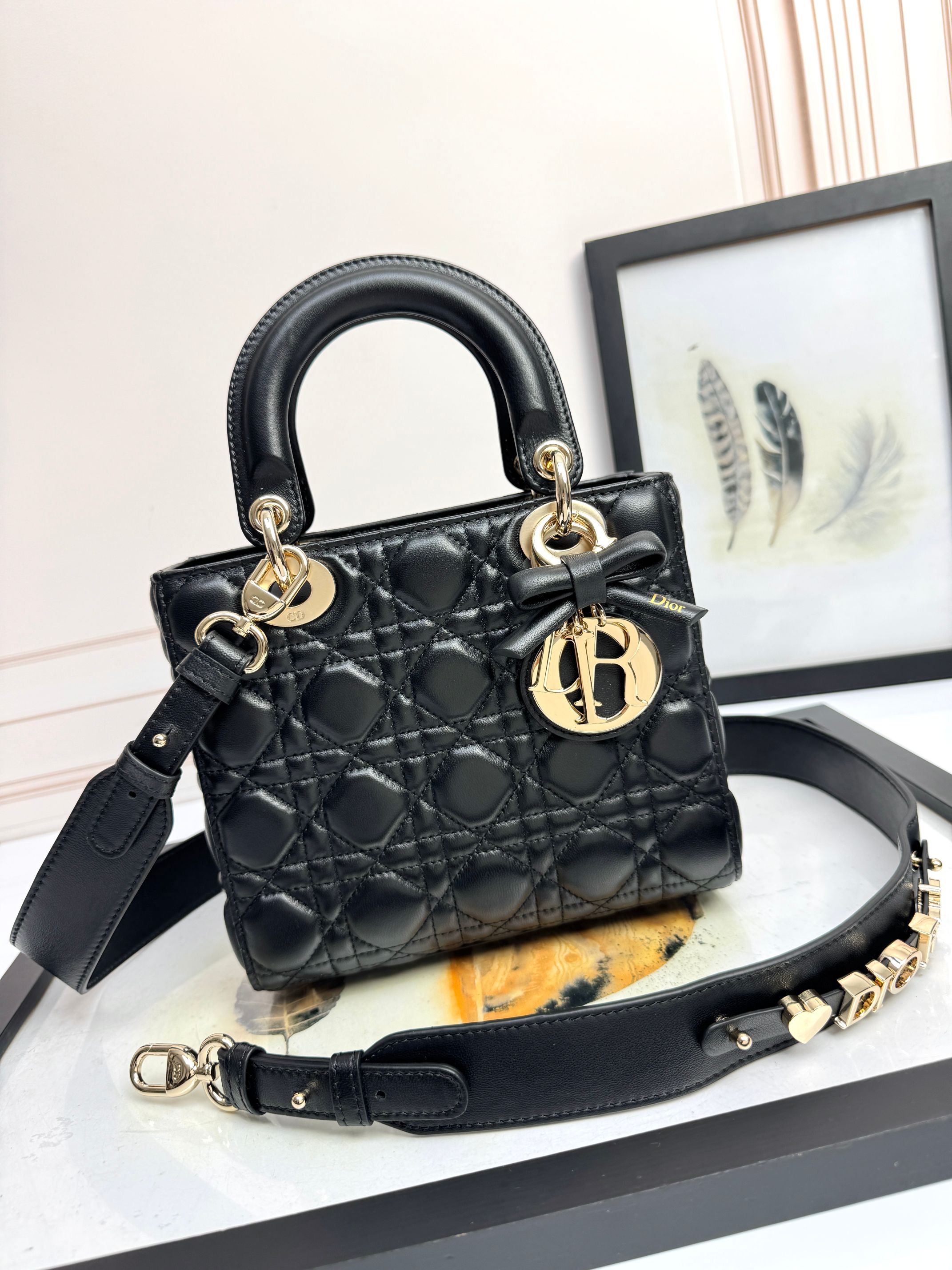 Dior Basic Bag Cow Leather Black M