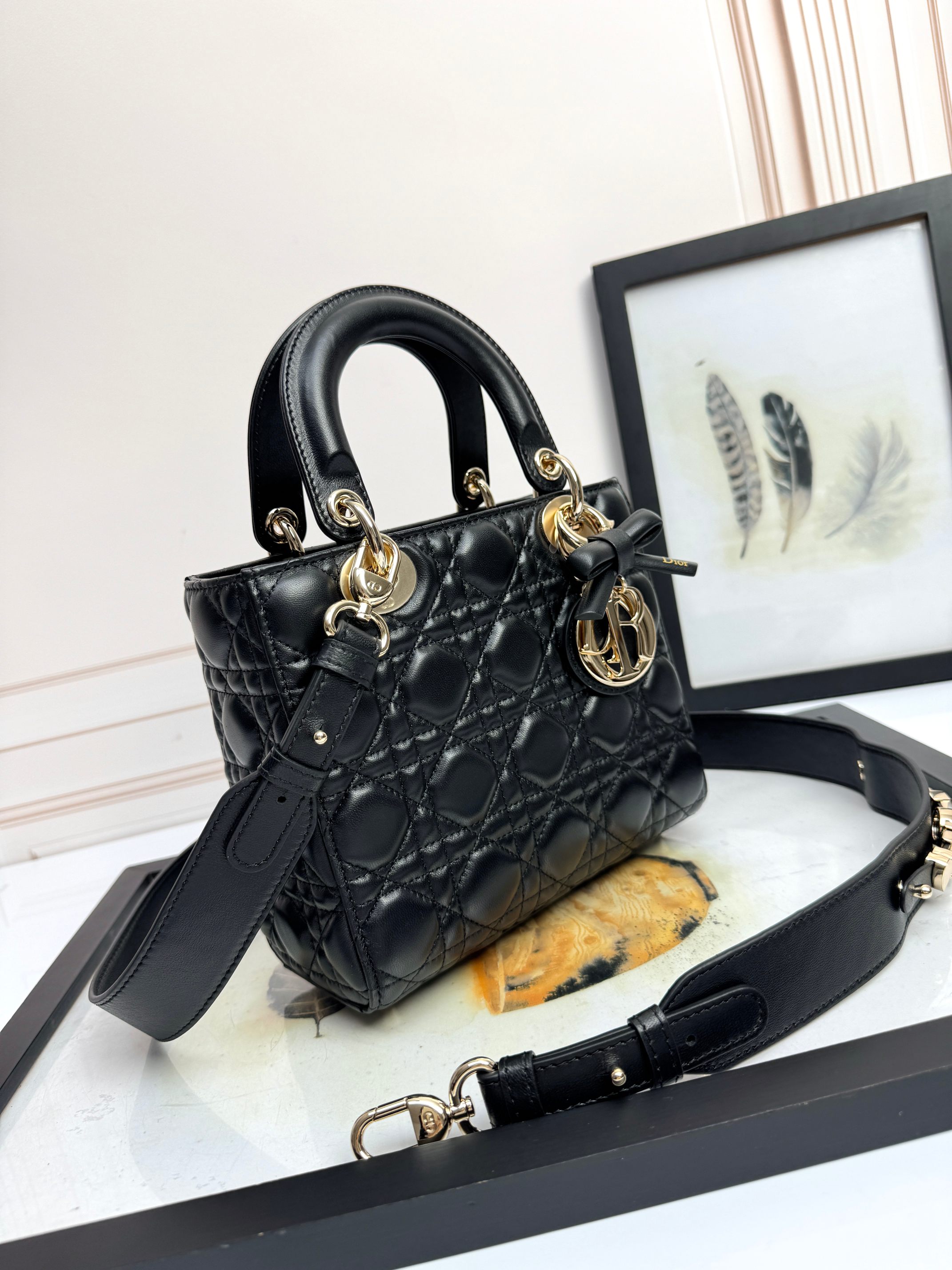 Dior Basic Bag Cow Leather Black M