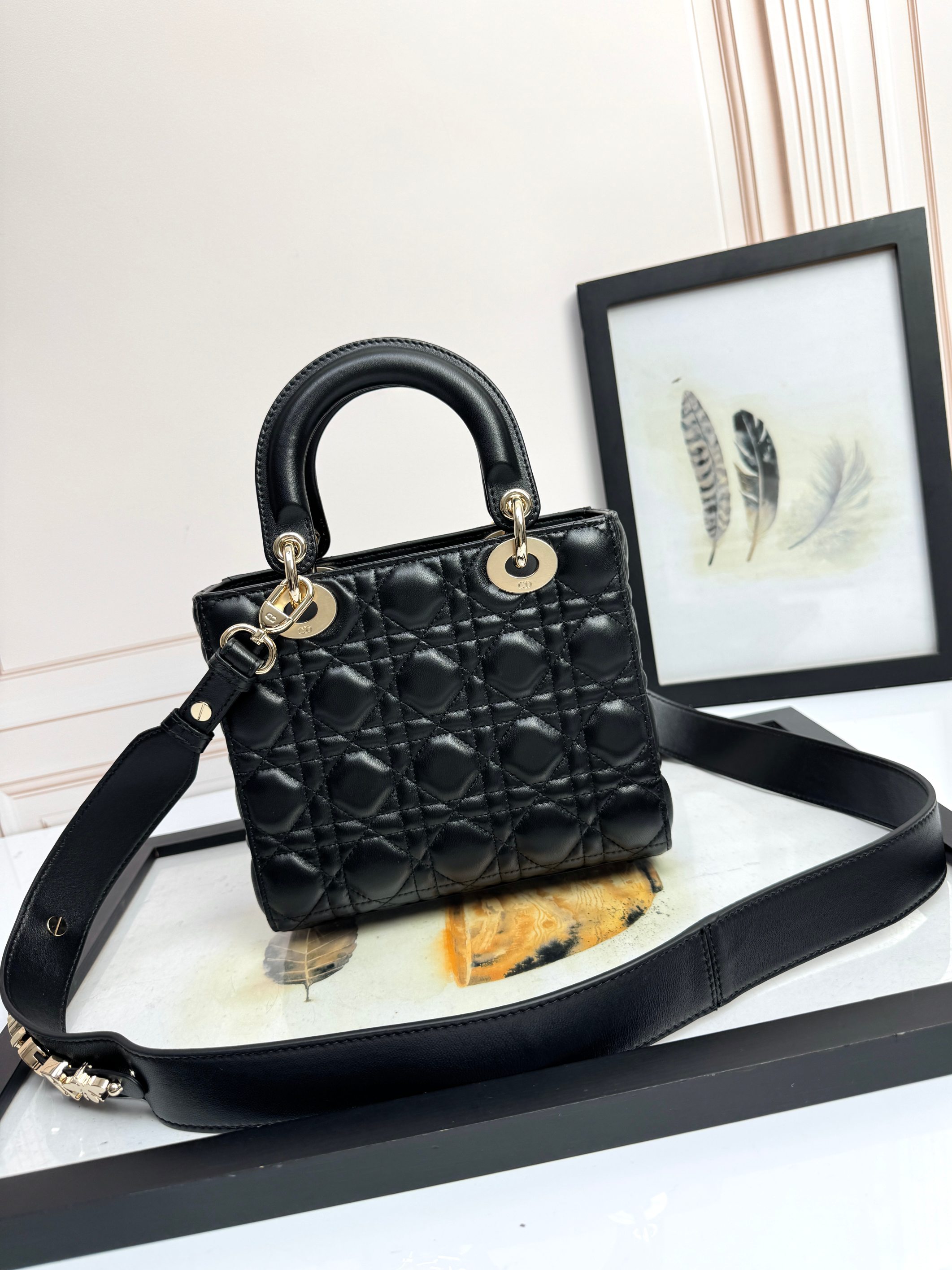 Dior Basic Bag Cow Leather Black M