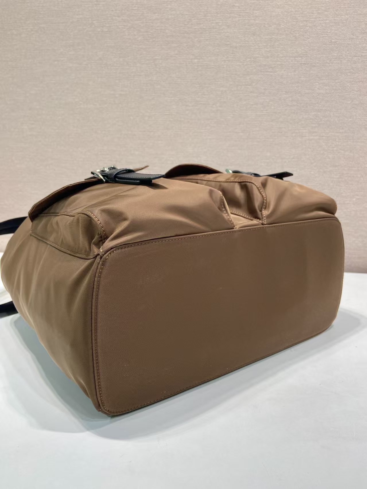 Prada Shoulder Bag Nylon Coffee 15cm-l