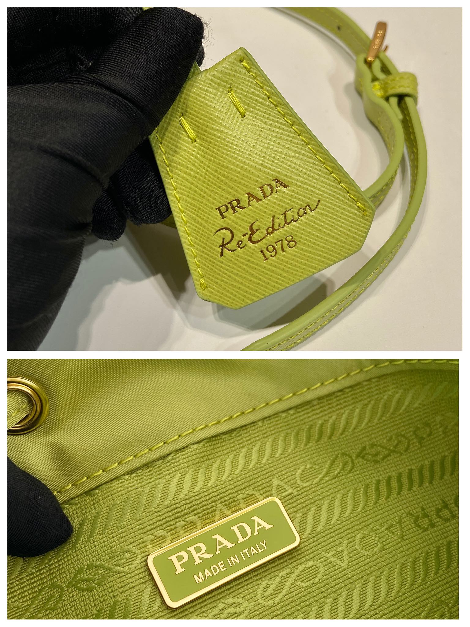 Prada Bucket Bag Cow Leather Gold 10cm