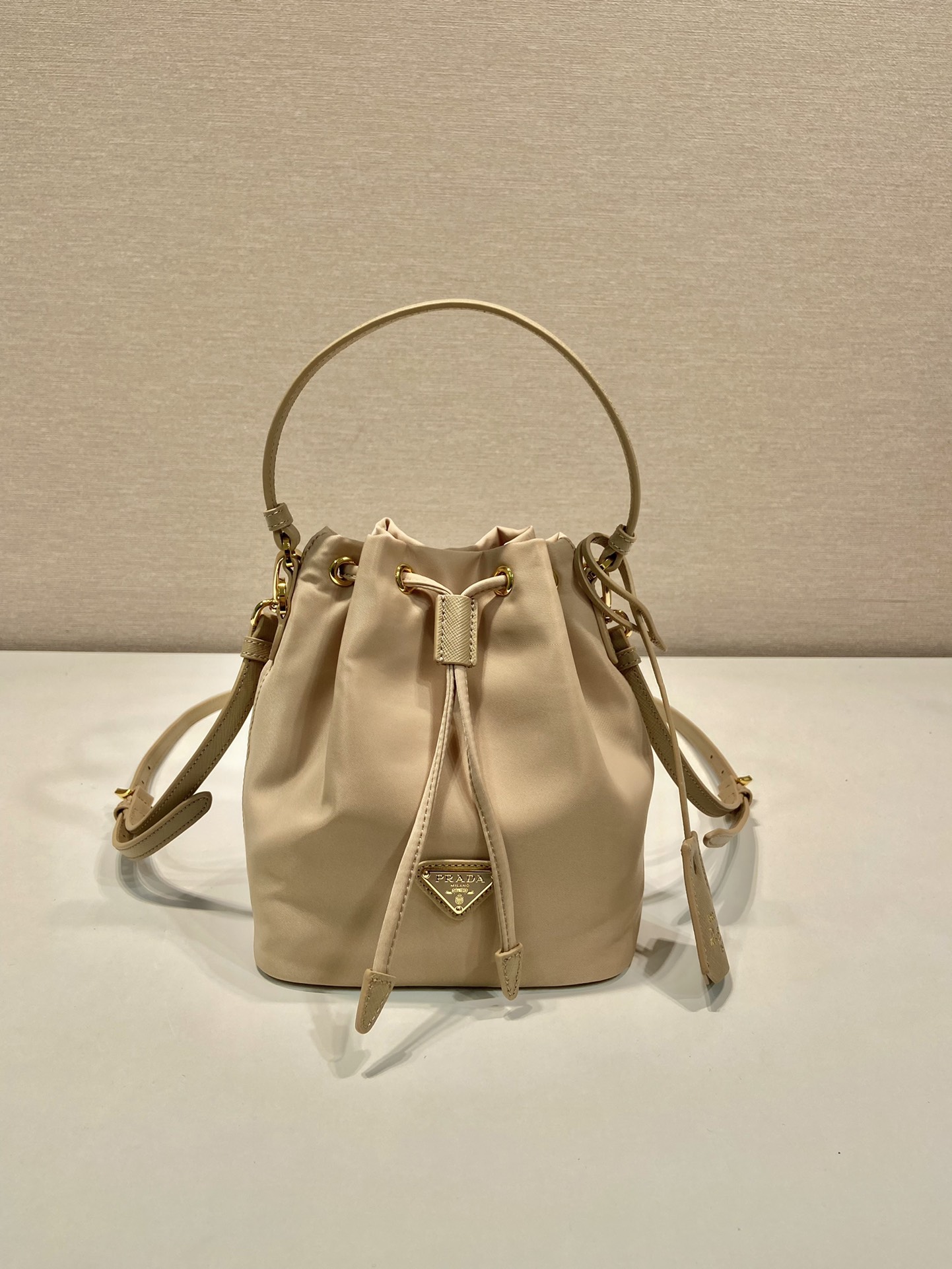 Prada Bucket Bag Cow Leather Gold 10cm