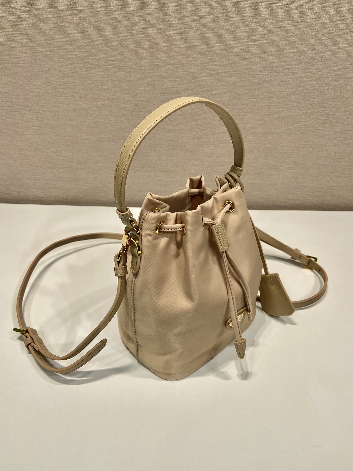 Prada Bucket Bag Cow Leather Gold 10cm