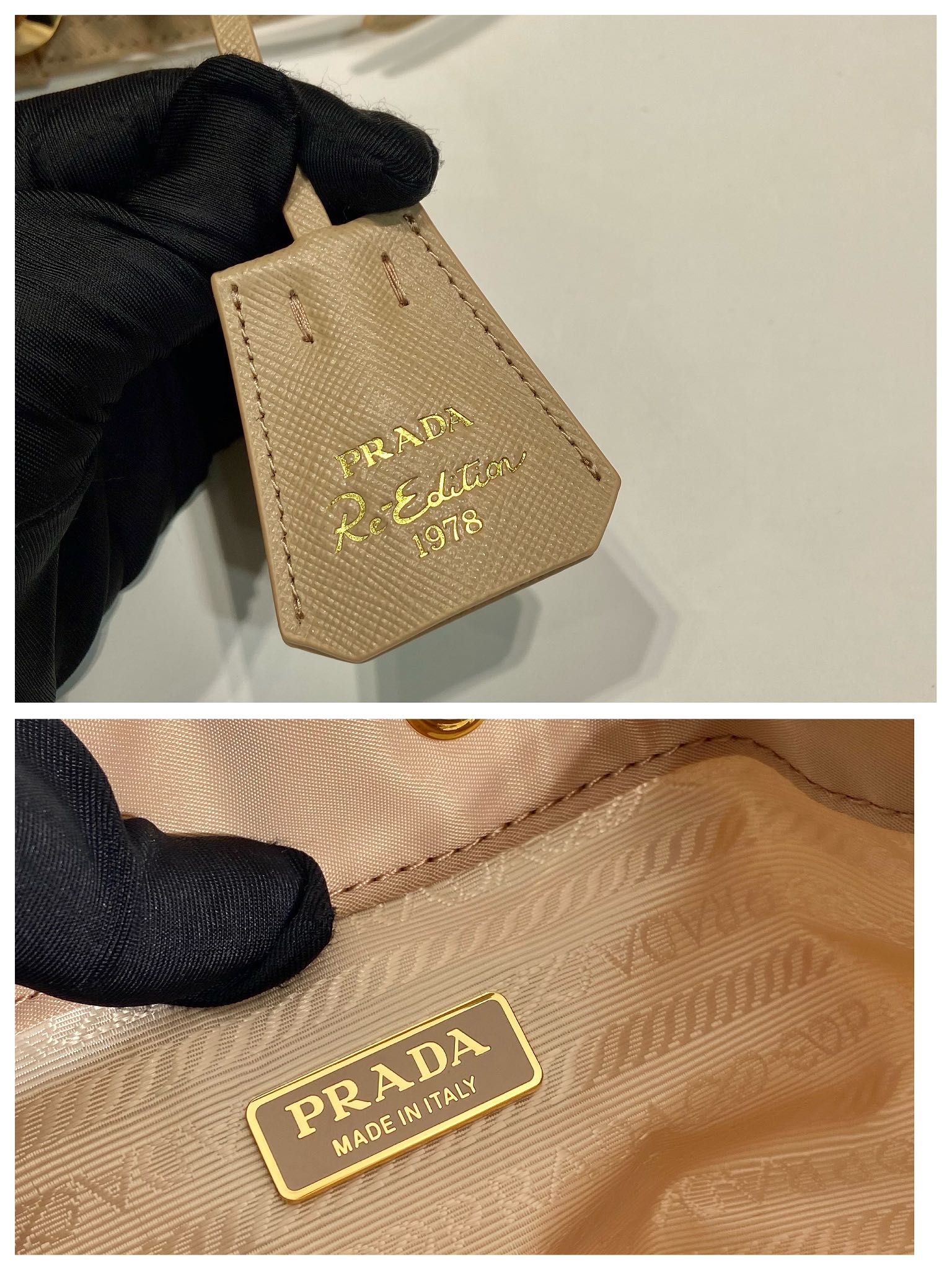Prada Bucket Bag Cow Leather Gold 10cm