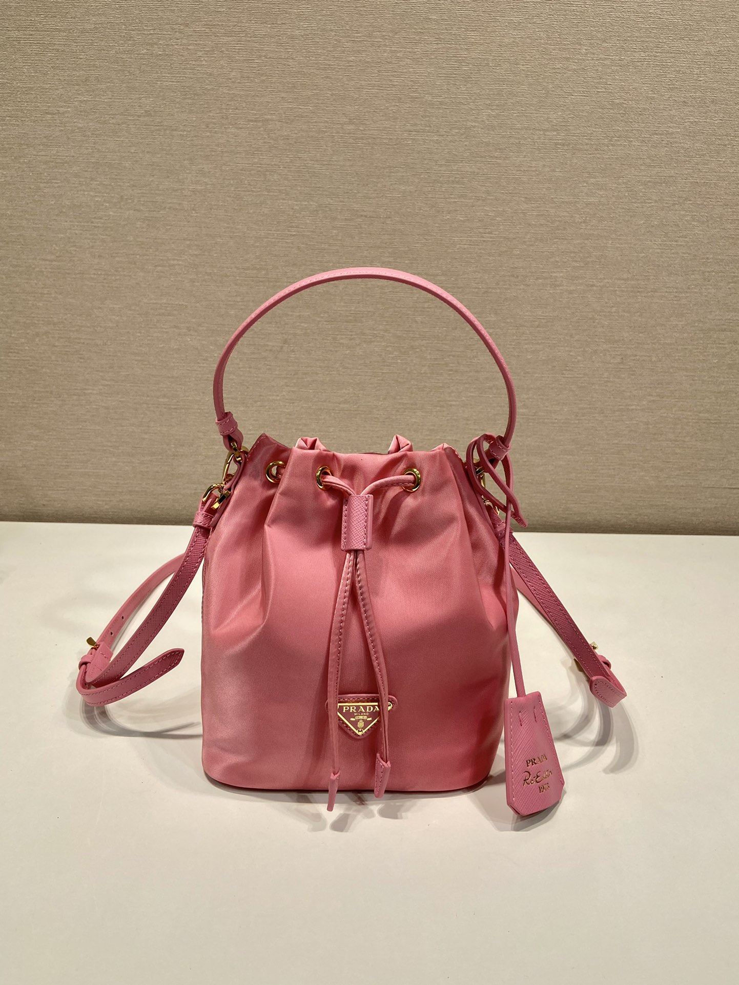 Prada Bucket Bag Cow Leather Gold 10cm