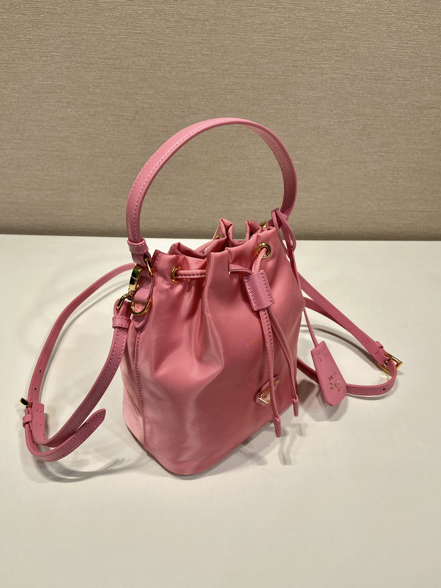 Prada Bucket Bag Cow Leather Gold 10cm