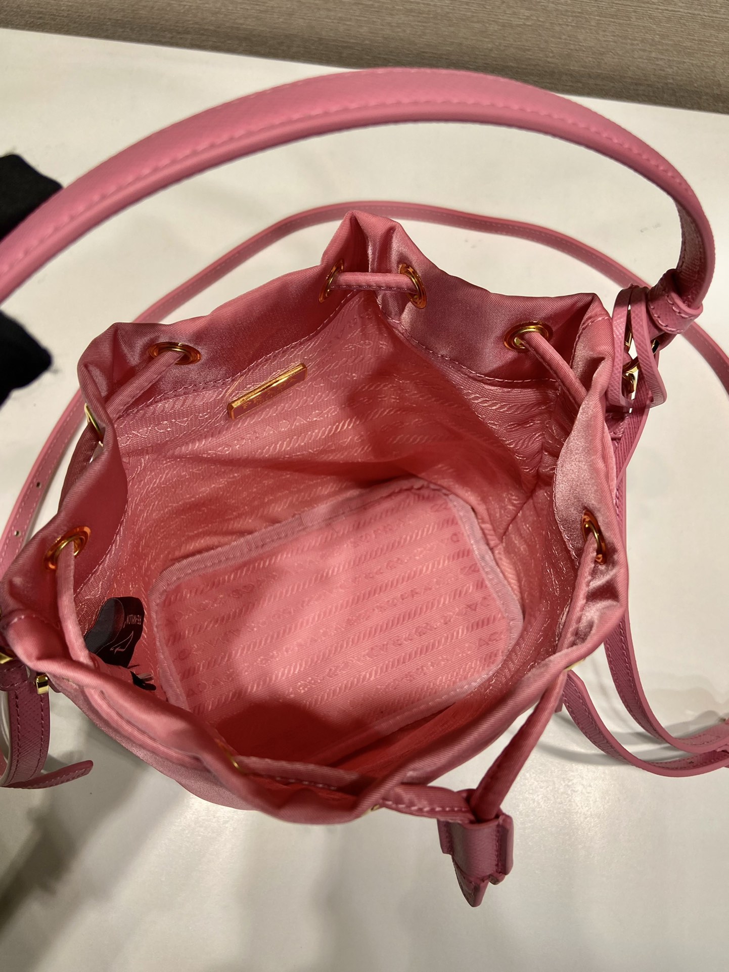 Prada Bucket Bag Cow Leather Gold 10cm