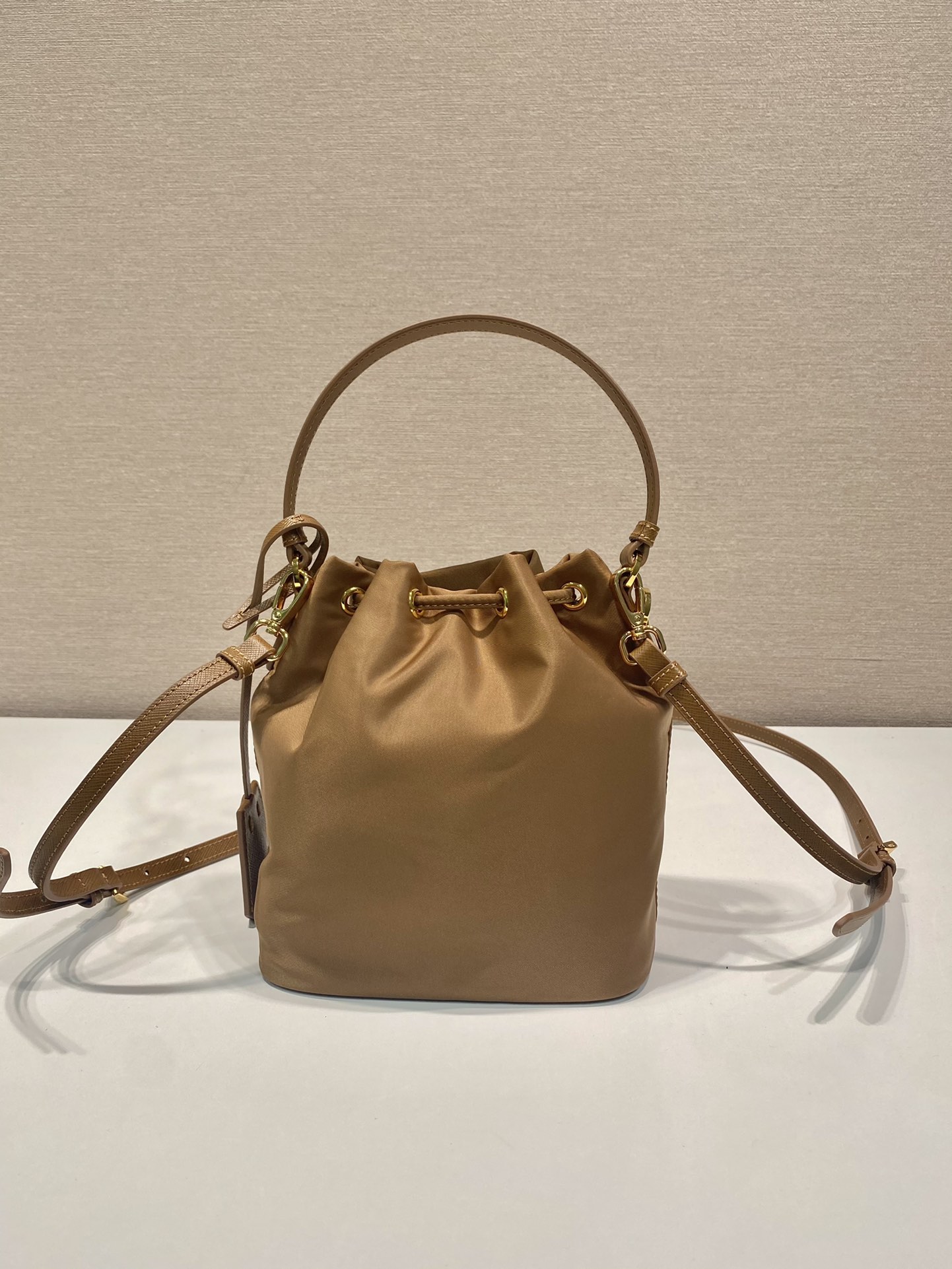 Prada Bucket Bag Cow Leather Gold 10cm
