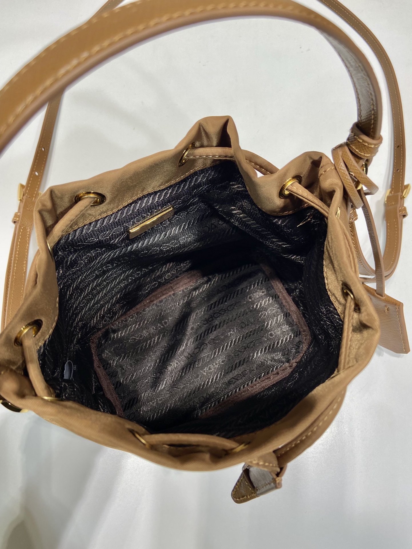 Prada Bucket Bag Cow Leather Gold 10cm