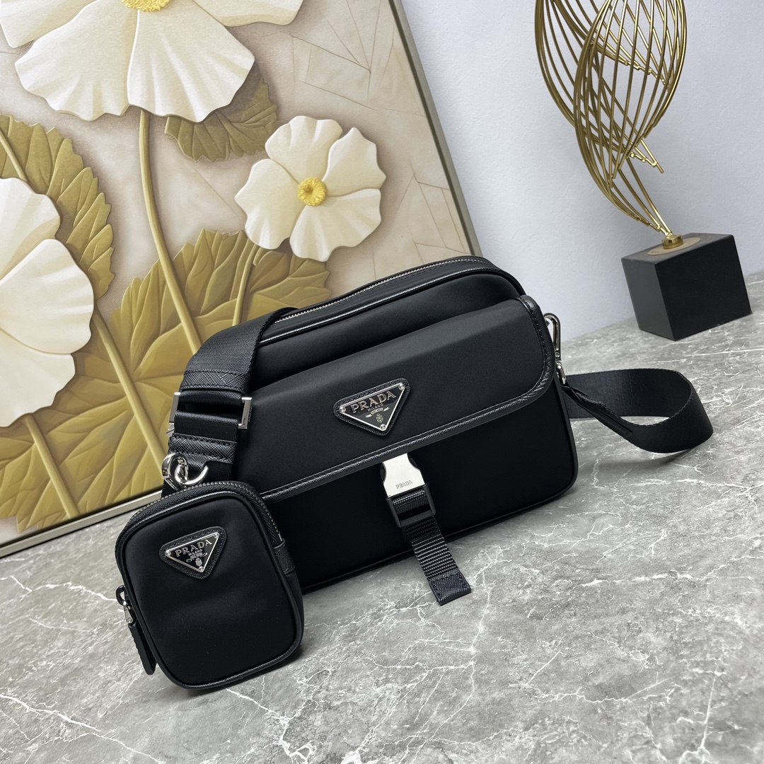 Prada Crossbody Bag Nylon Black M