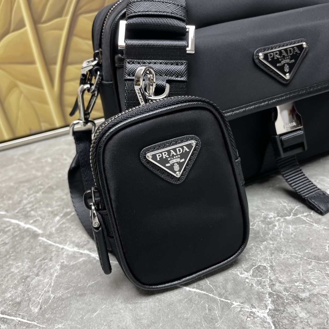 Prada Crossbody Bag Nylon Black M