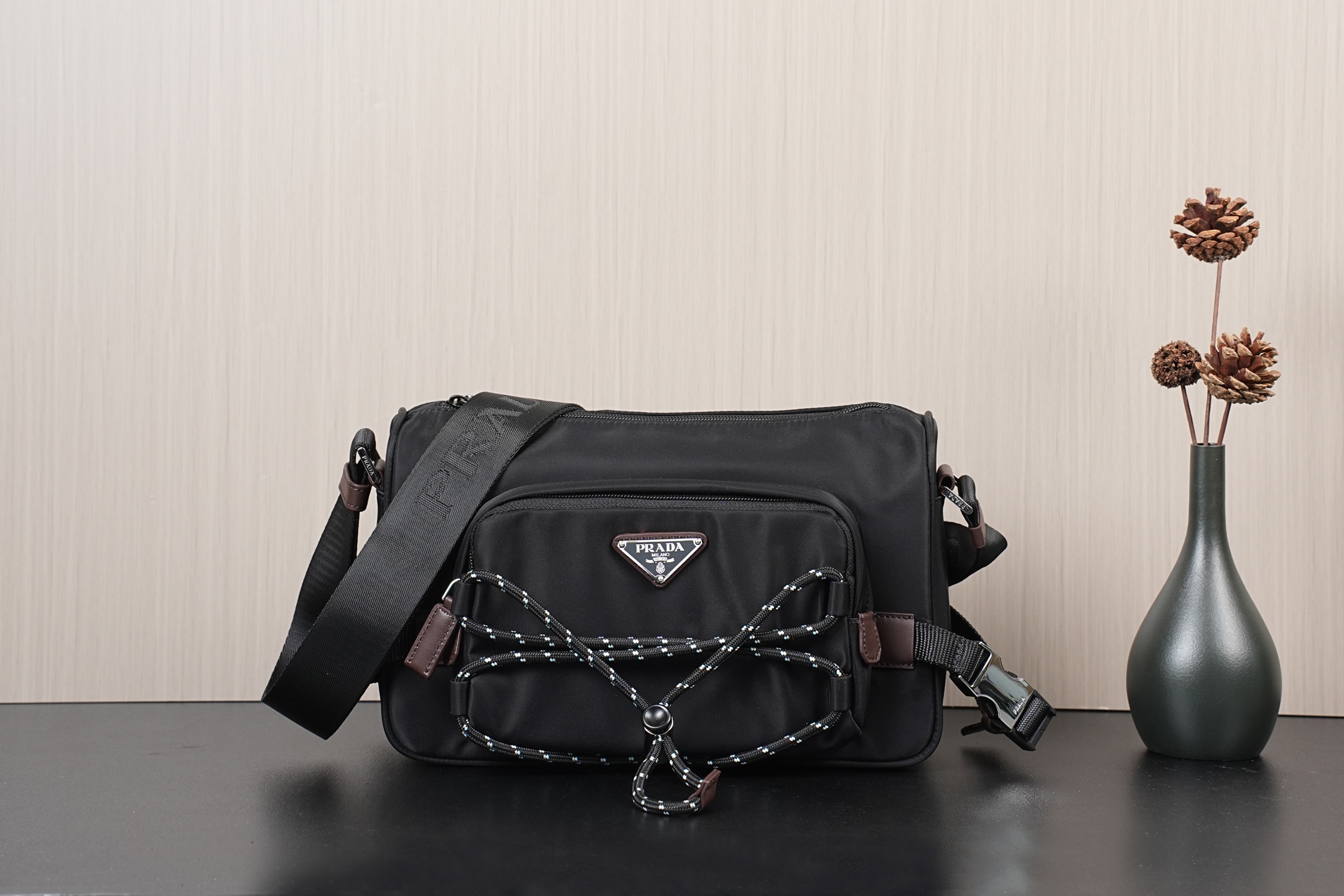Prada Shoulder Bag Nylon Black 10cm-l