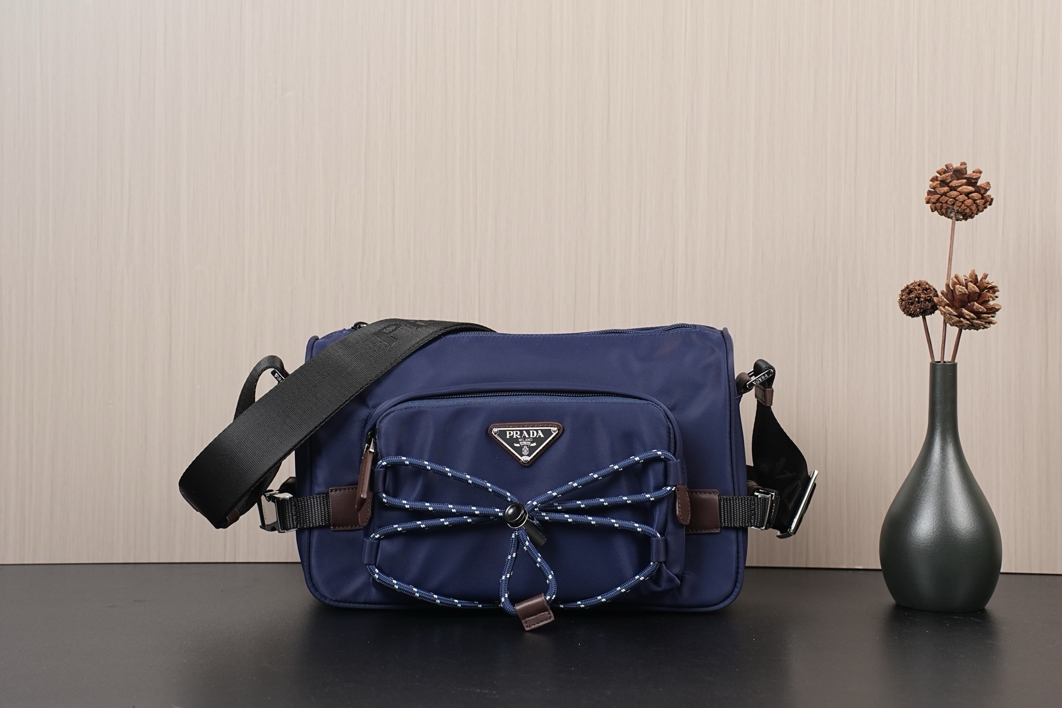 Prada Shoulder Bag Nylon Blue 10cm-l