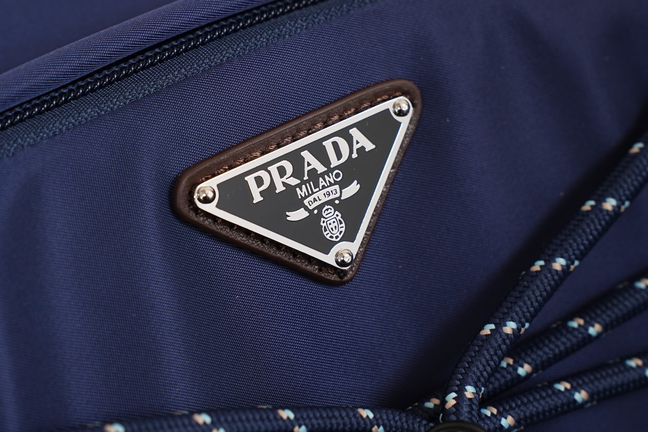 Prada Shoulder Bag Nylon Blue 10cm-l