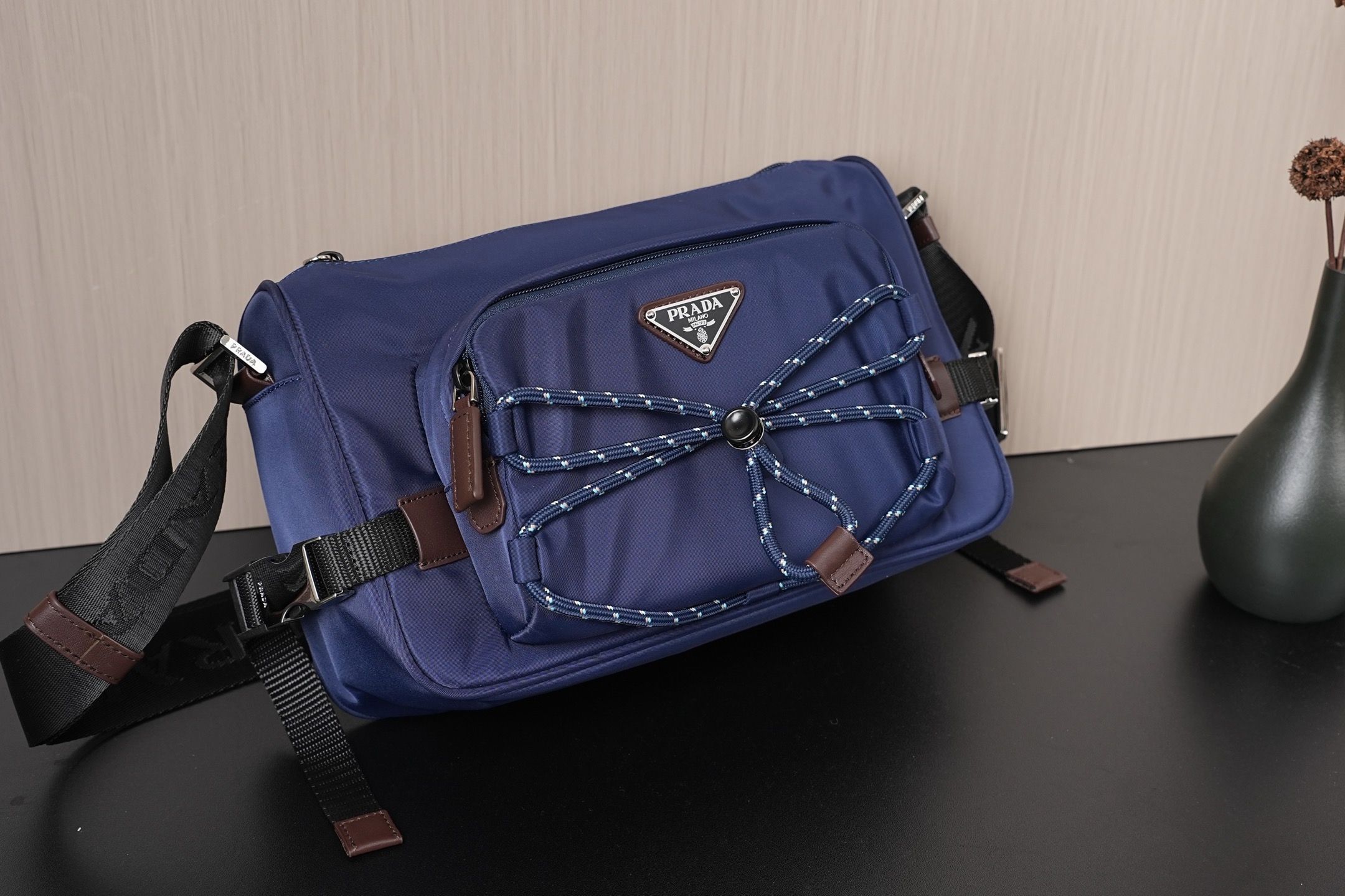 Prada Shoulder Bag Nylon Blue 10cm-l