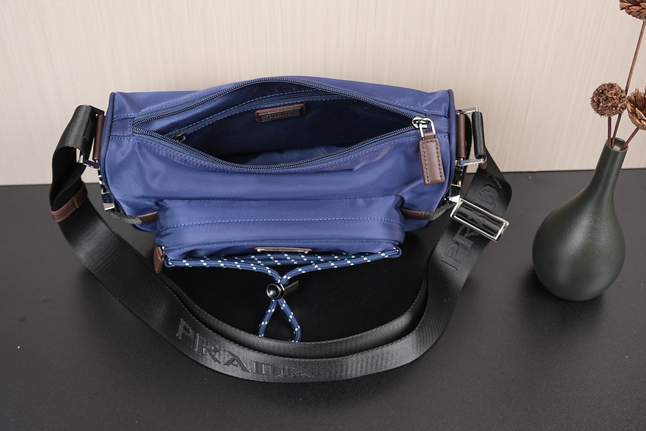 Prada Shoulder Bag Nylon Blue 10cm-l