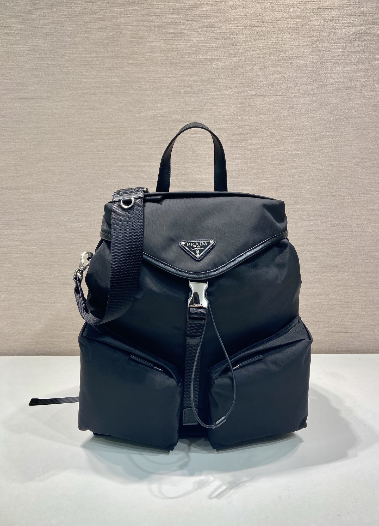 Prada Shoulder Bag Cow Leather 17cm