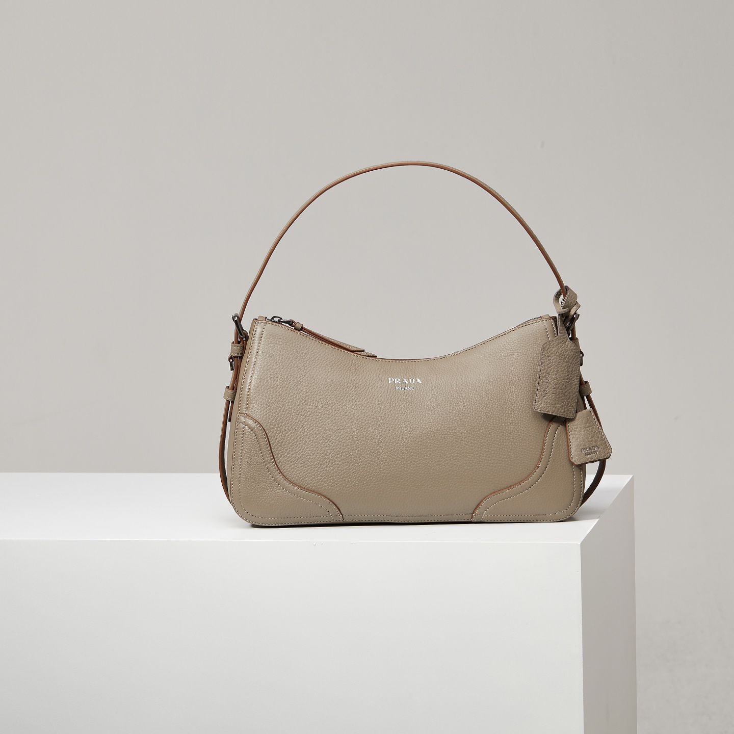 Prada Basic Bag Gray M-11cm-s